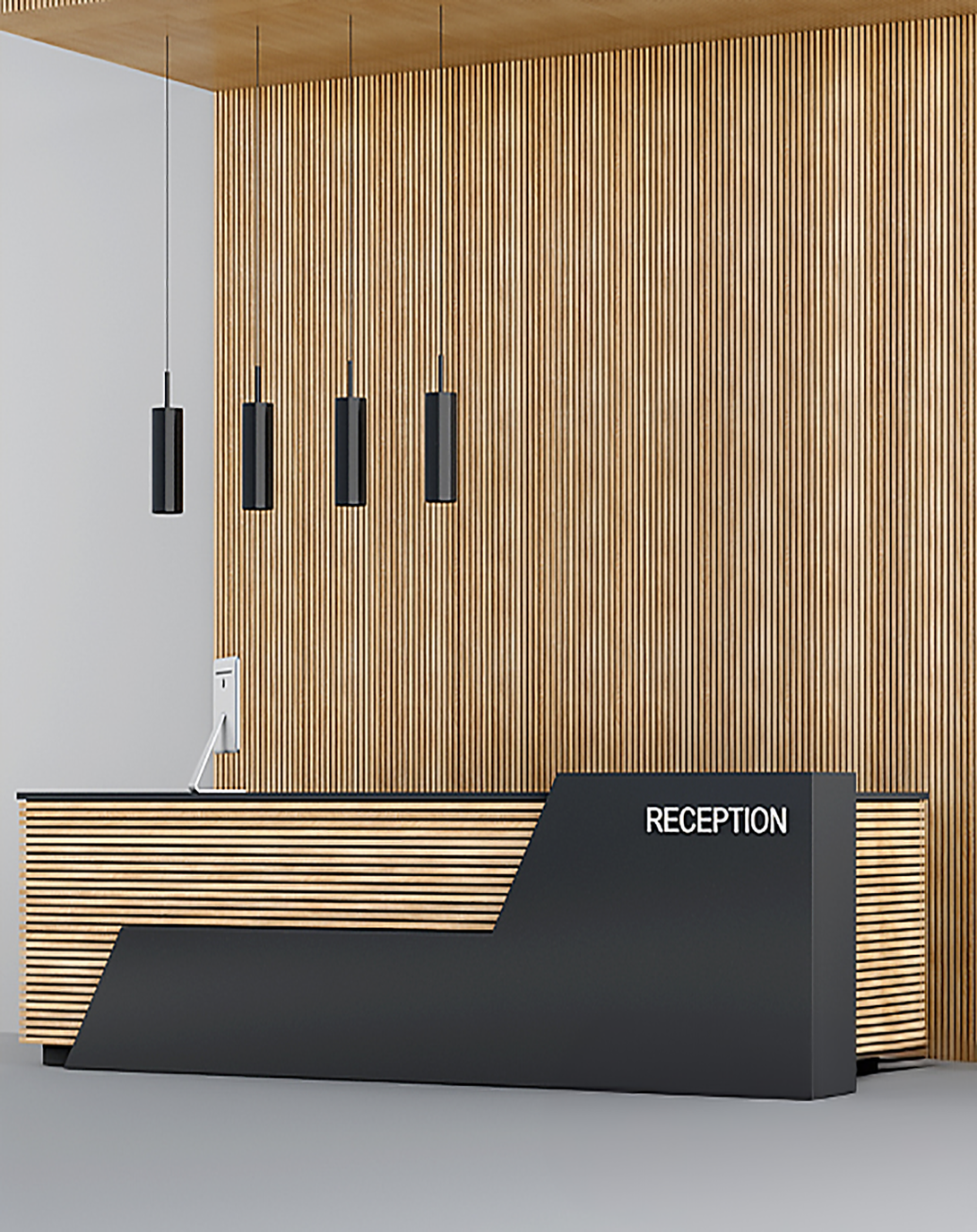 Yose Brown Reception Desk  Executive reception desk