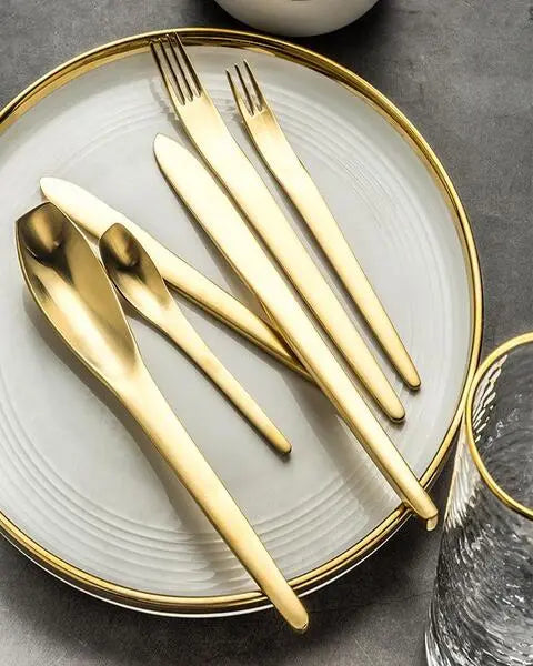 Zara Golden Cutlery Set ANGIE KRIPALANI DESIGN - ANGIE HOMES- ANGIES INDIA