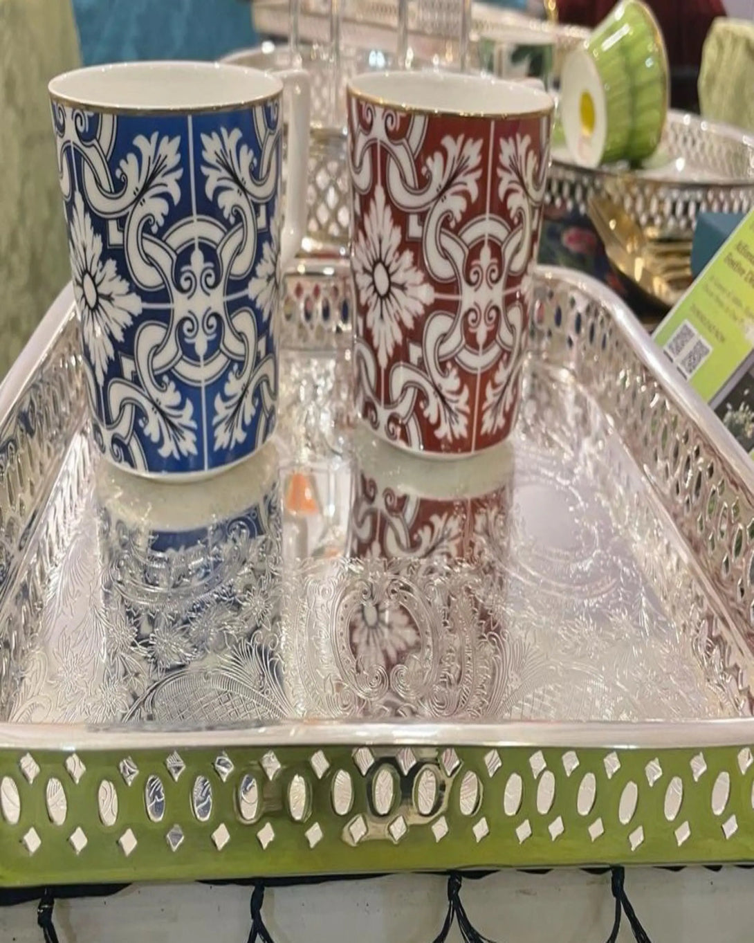 Zink Silver Finish Tray ANGIE HOMES