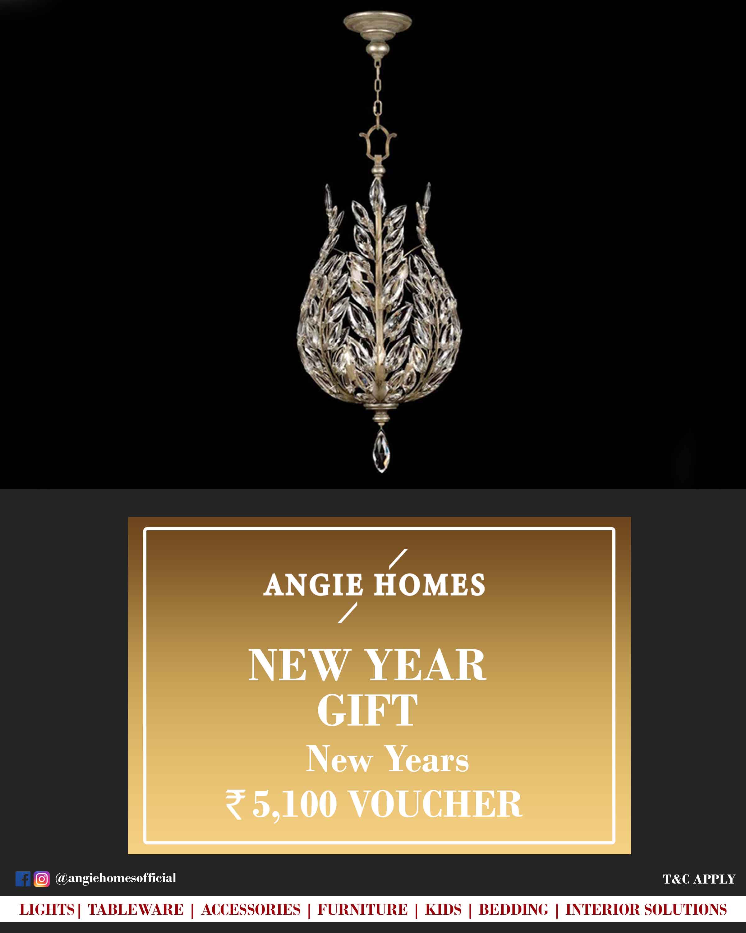 Online New Year Gift Card Voucher for Beautiful Hanging Lights ANGIE HOMES