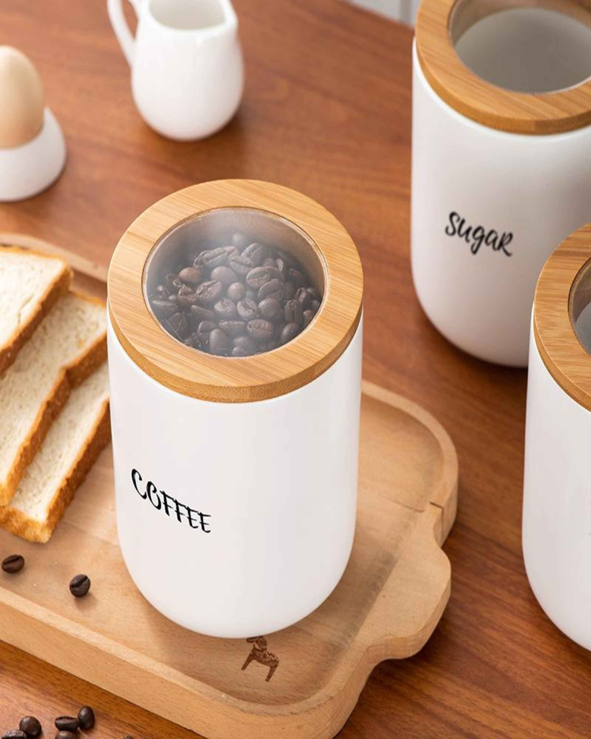 Buy White Tea Coffee Sugar Container Sets Online