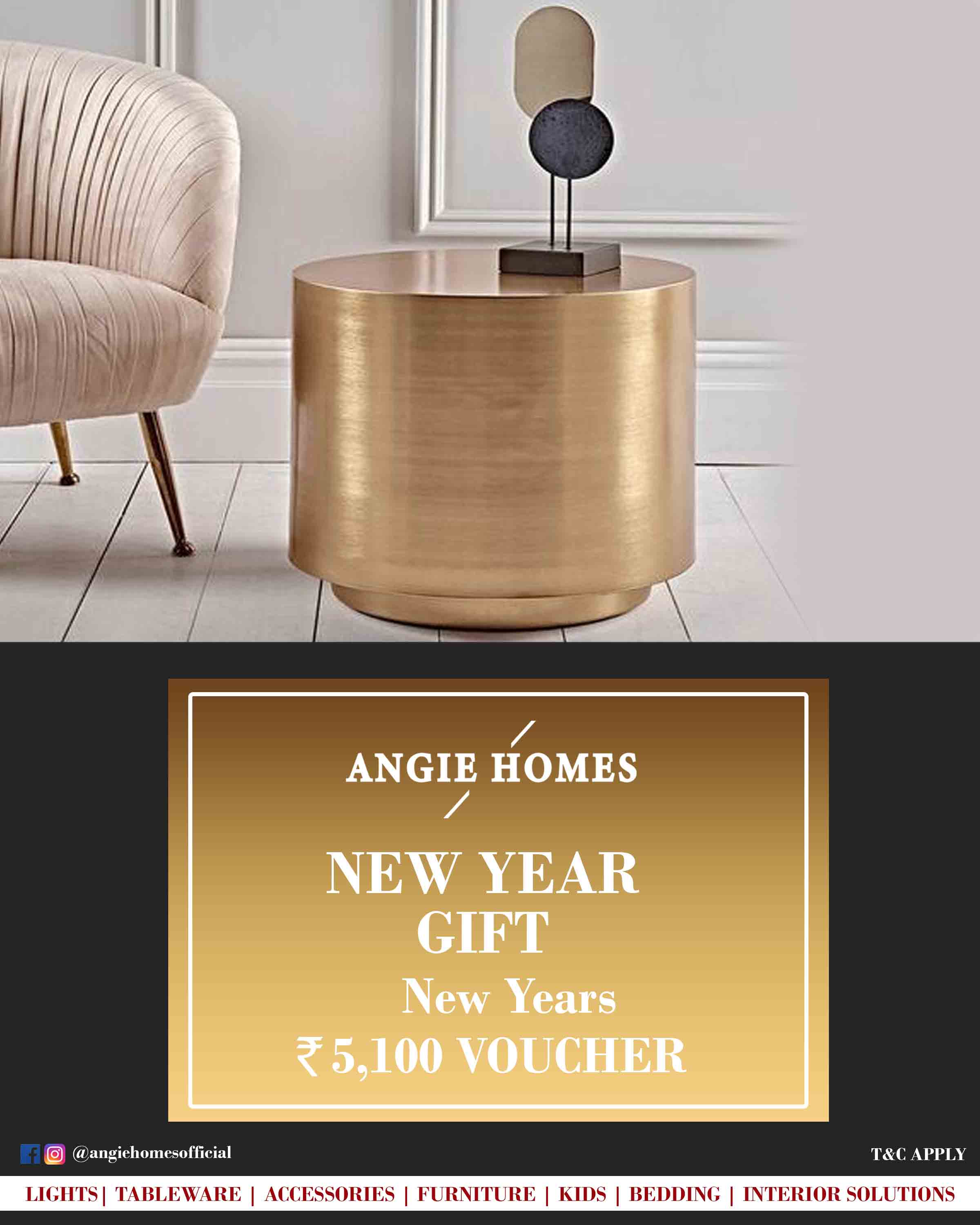 Online New Year Gift Voucher for Side Table- Angie Homes ANGIE HOMES