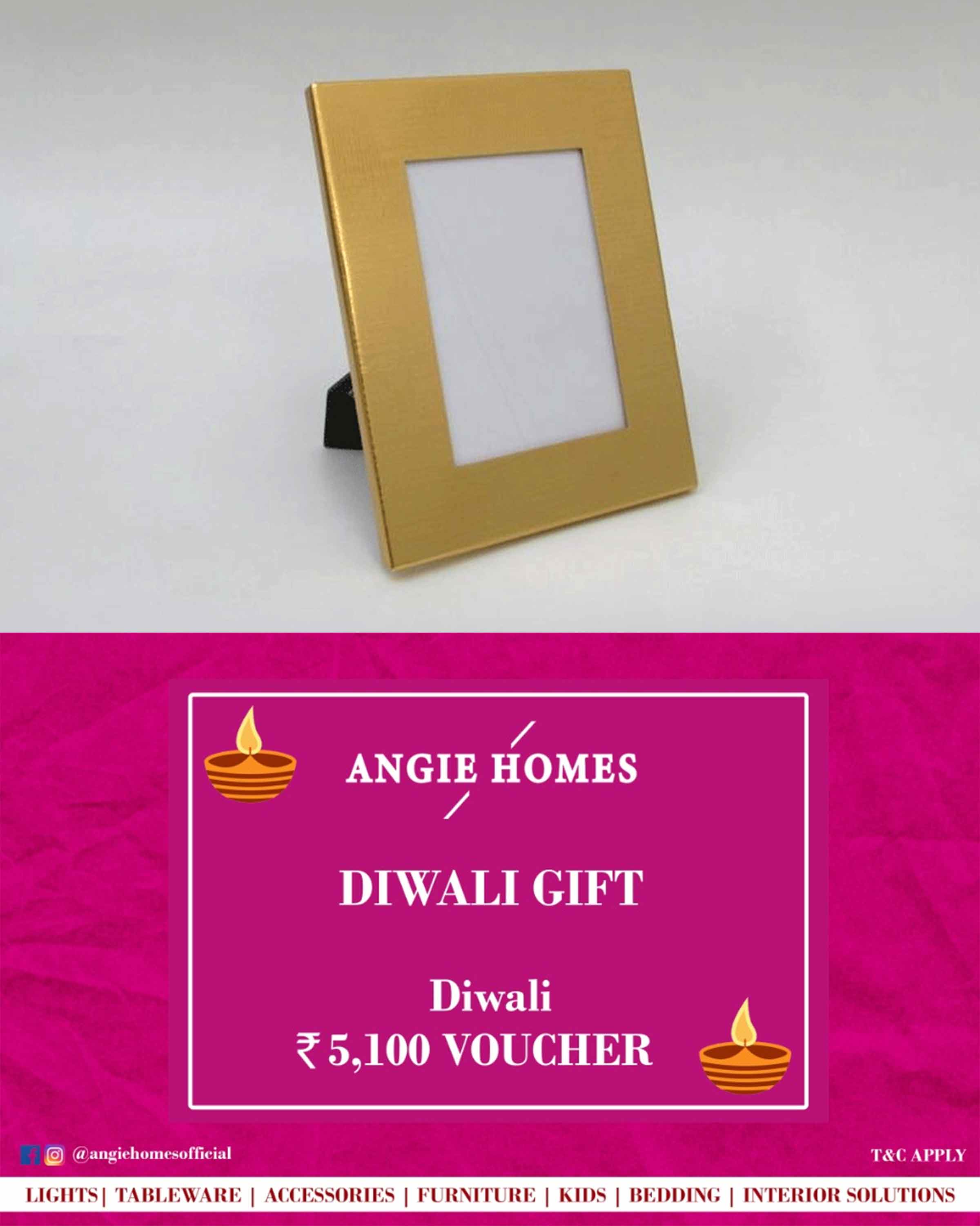 Online Diwali Gift Card Voucher for Gold Finish Photo Frame | Accessories ANGIE HOMES