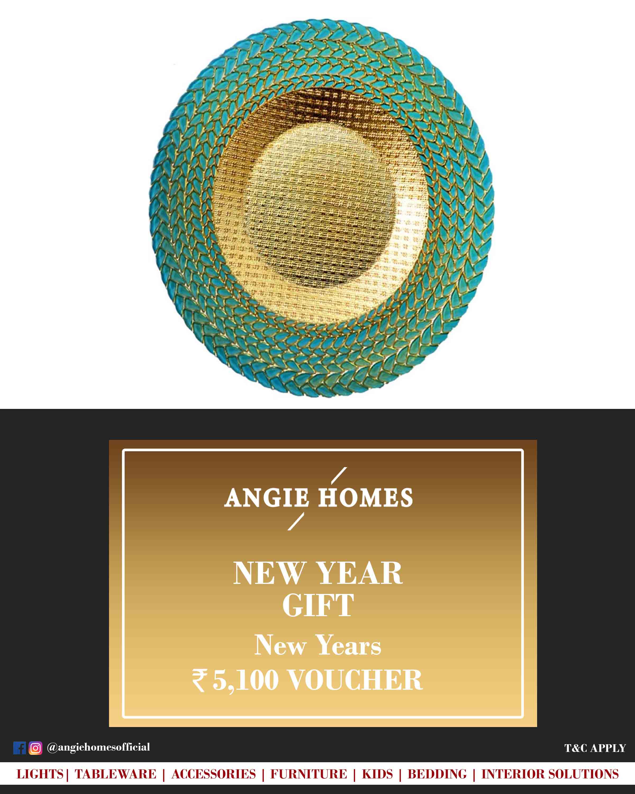 Online New Year Gift Voucher for Tableware | Green Plates ANGIE HOMES