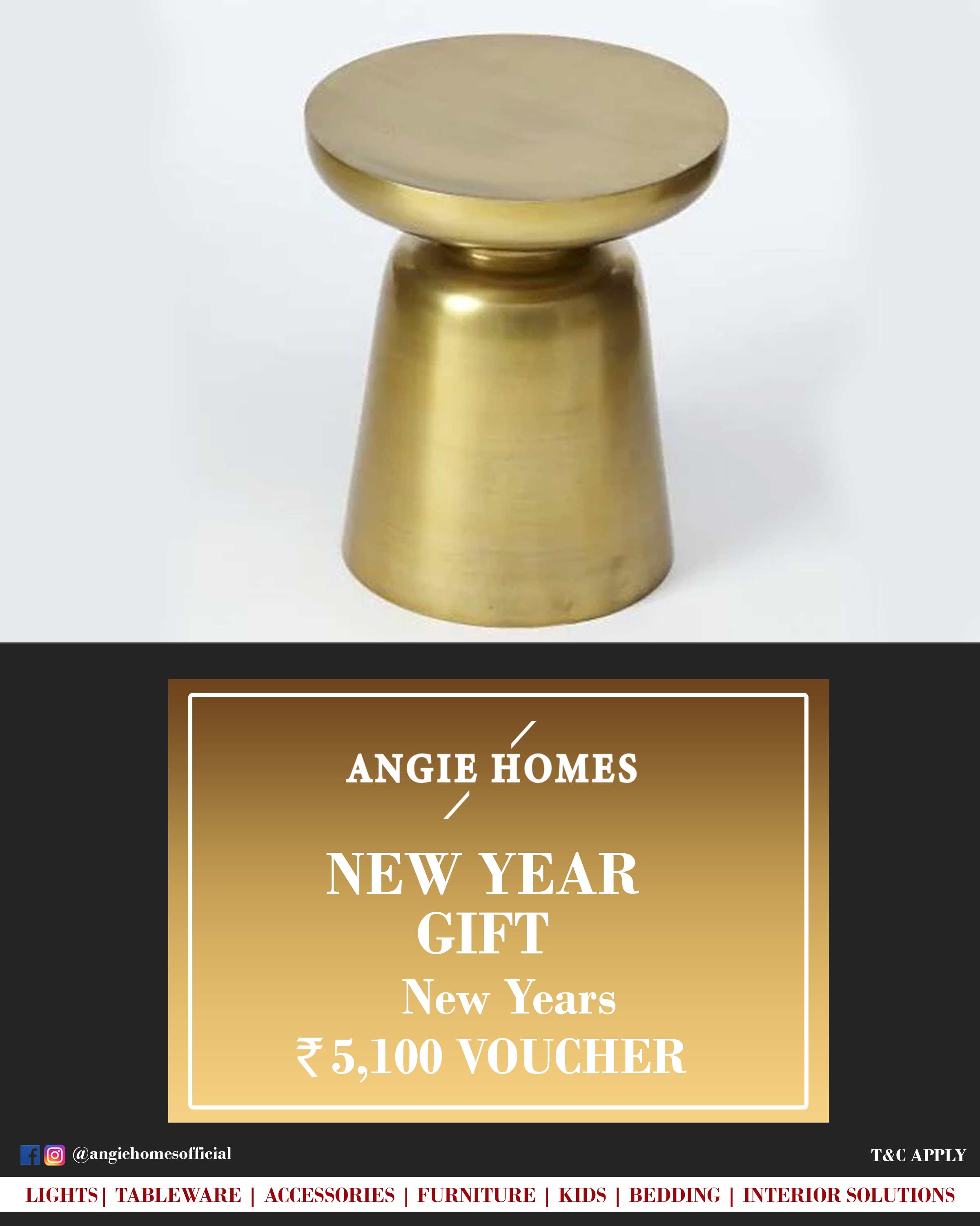 Online New Year Gift Voucher for Side Table- Angie Homes ANGIE HOMES