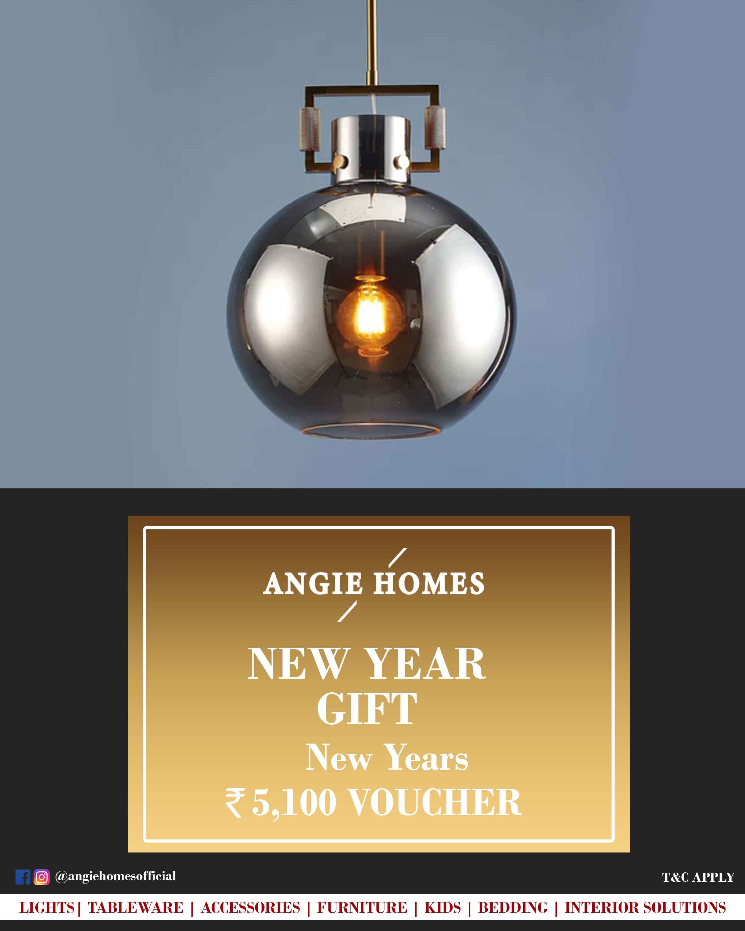 Online New Year Gift Card Voucher for Modern Hanging Lights ANGIE HOMES