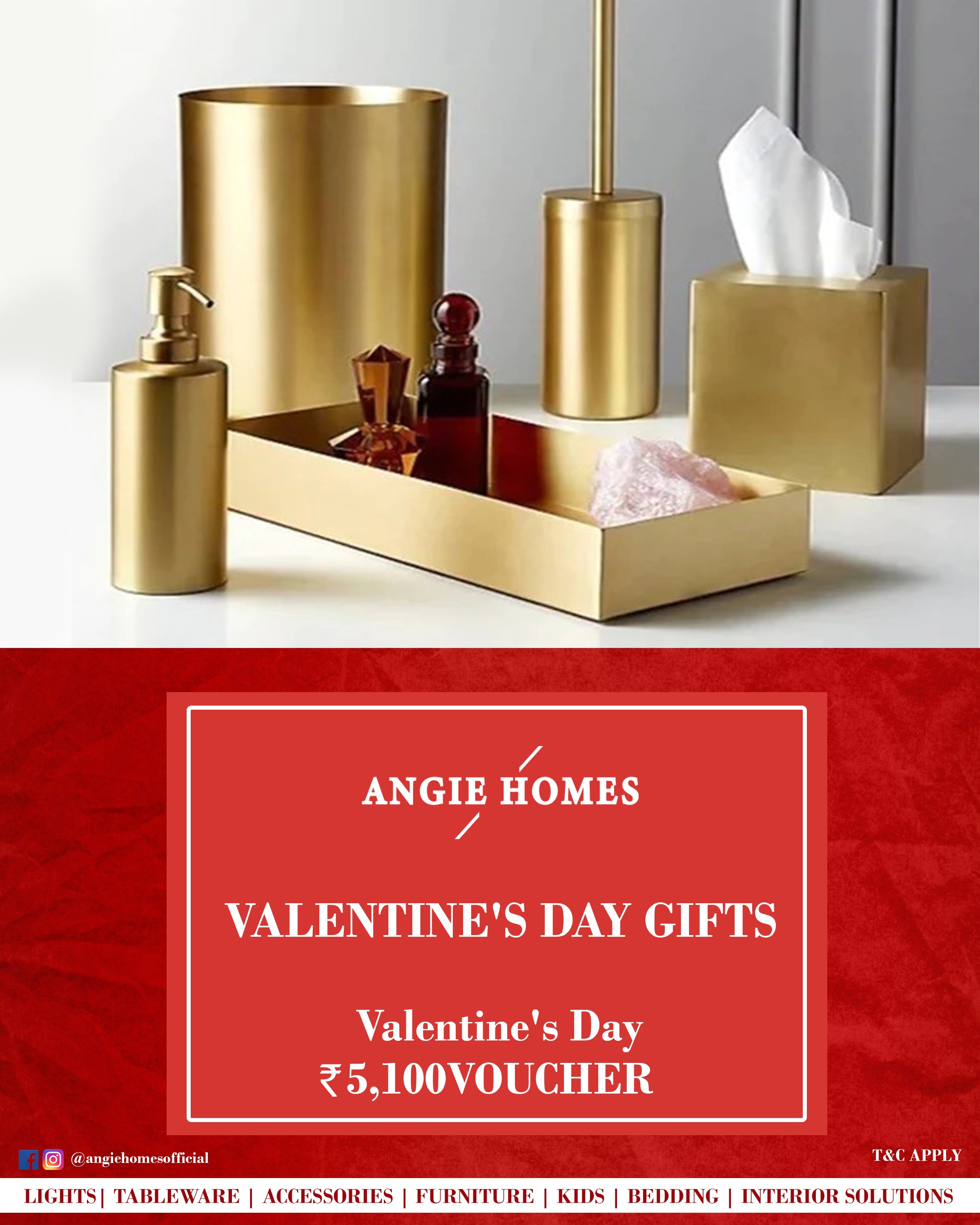Online Happy Valentine's Day Gift Card Voucher for Bathroom Accessories ANGIE HOMES