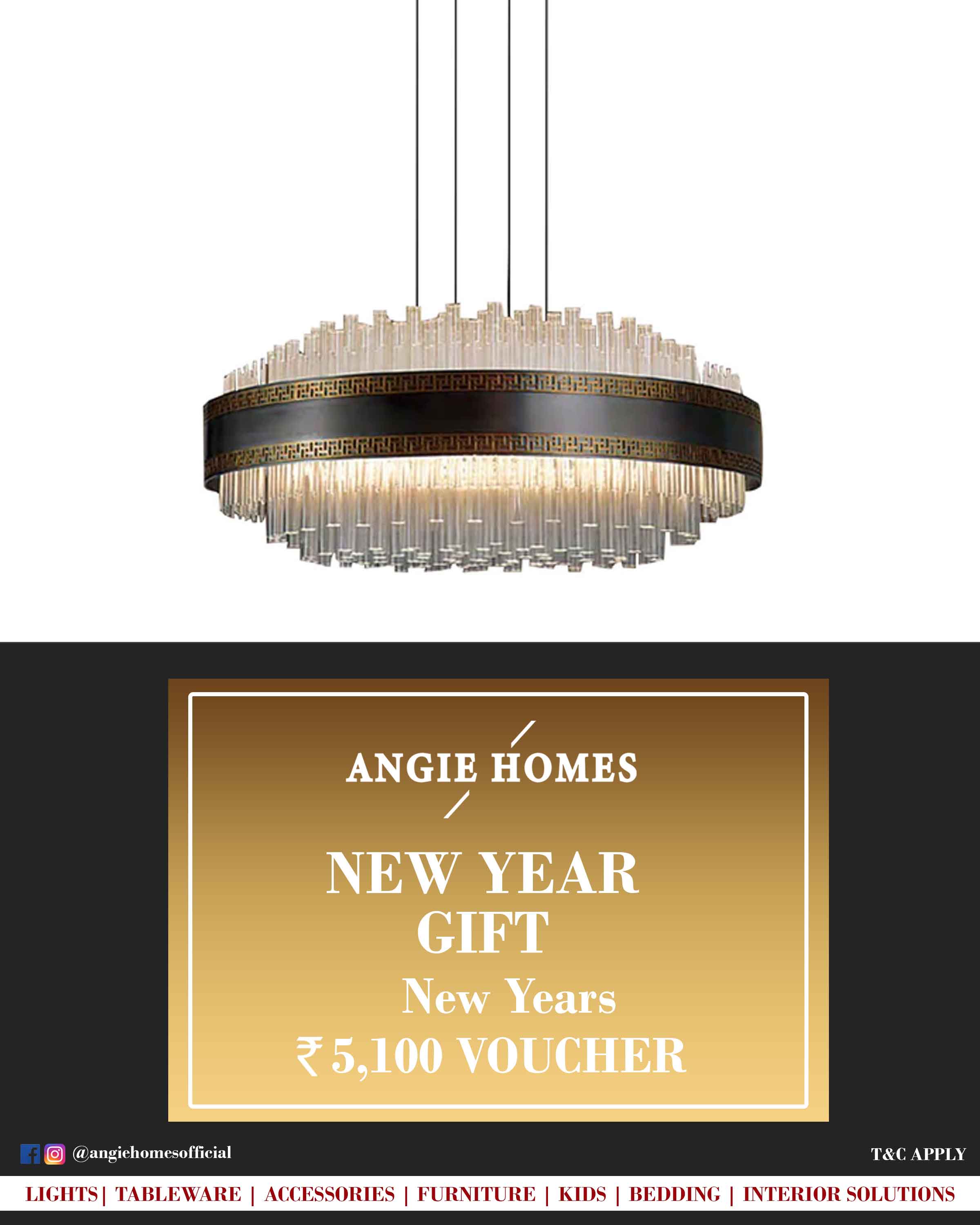 Online New Year Gift Card Voucher for Classic Hanging Lights ANGIE HOMES