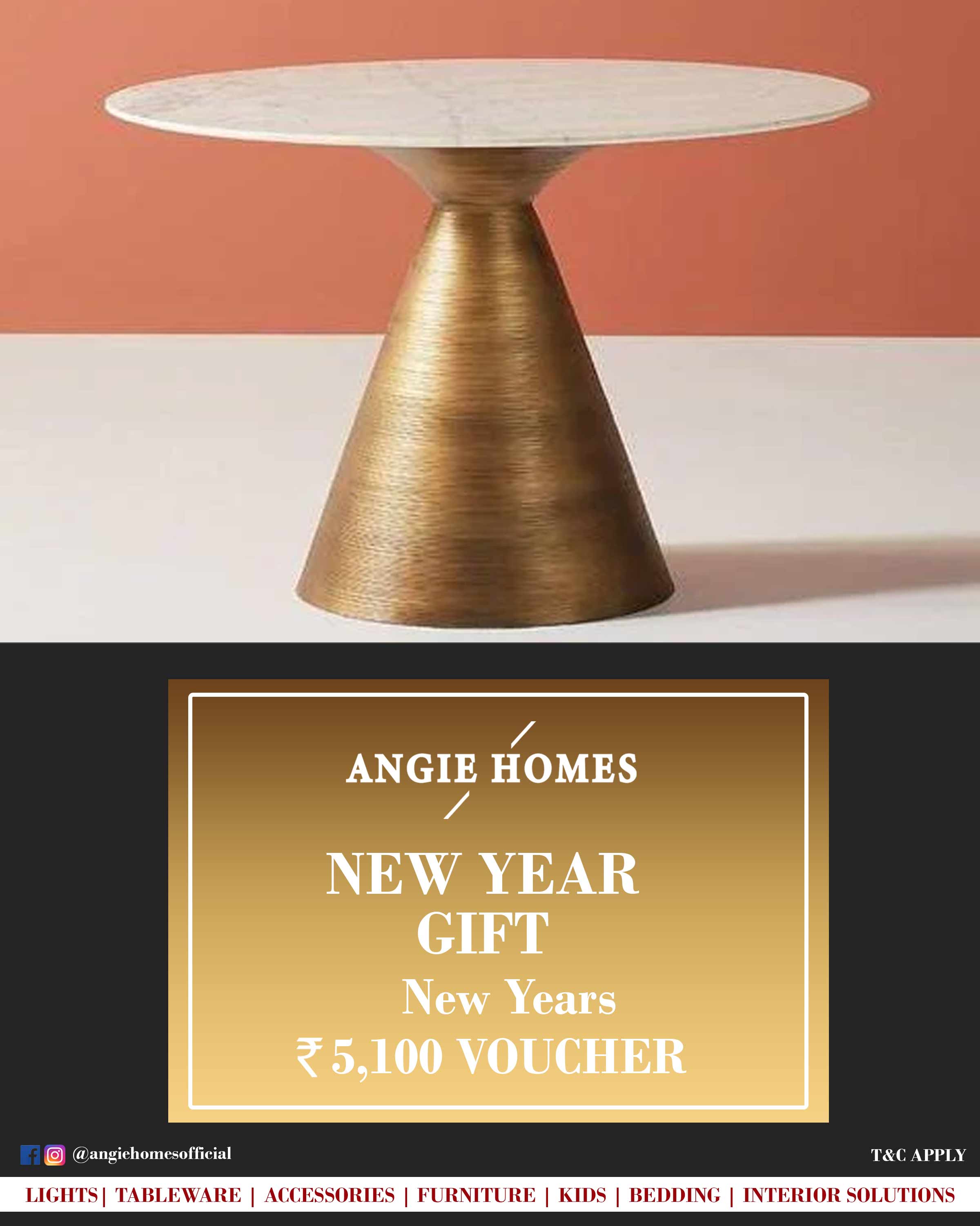 Online New Year Gift Voucher for Side Table- Angie Homes ANGIE HOMES