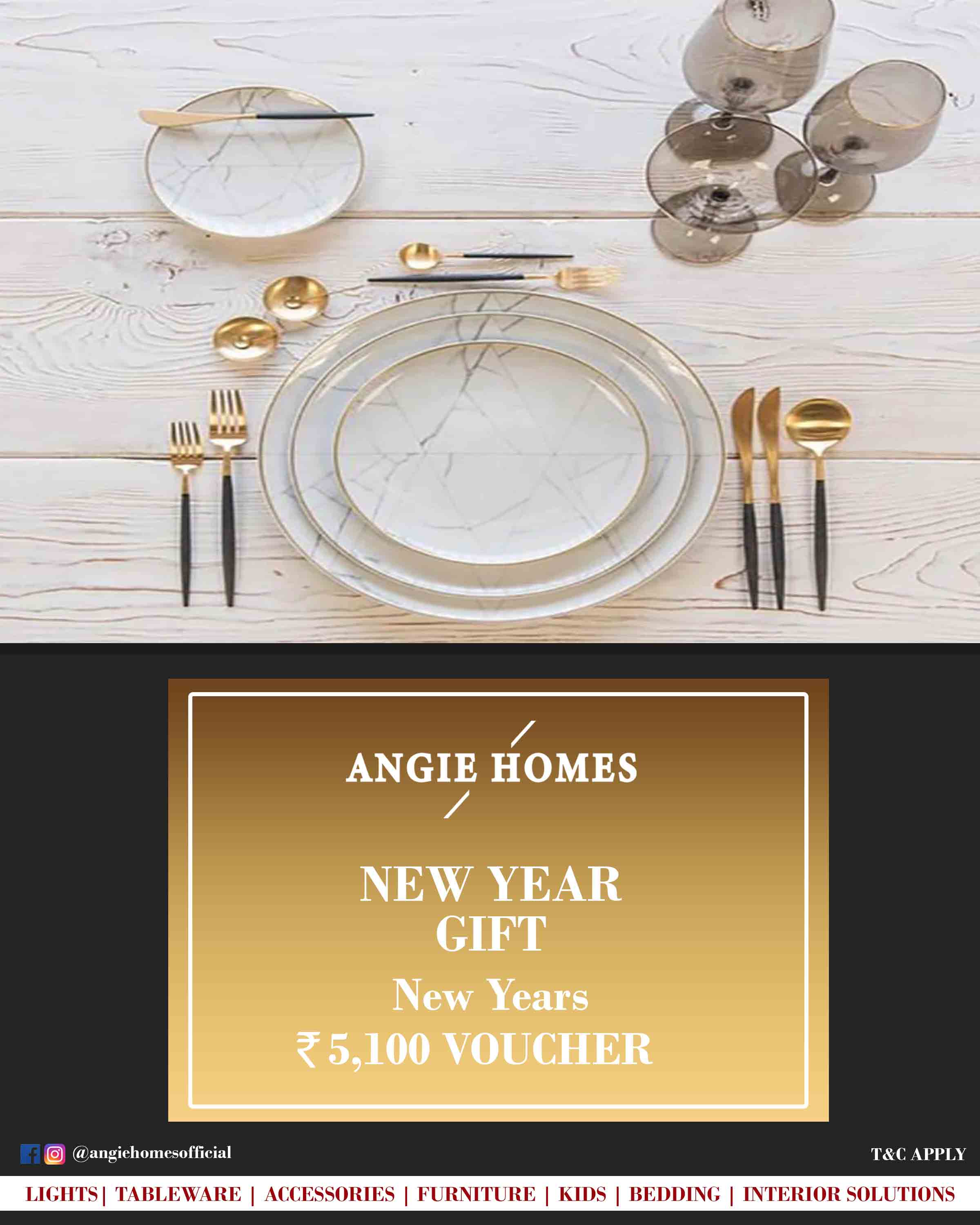 Online New Year Gift Card Voucher for Tableware ANGIE HOMES