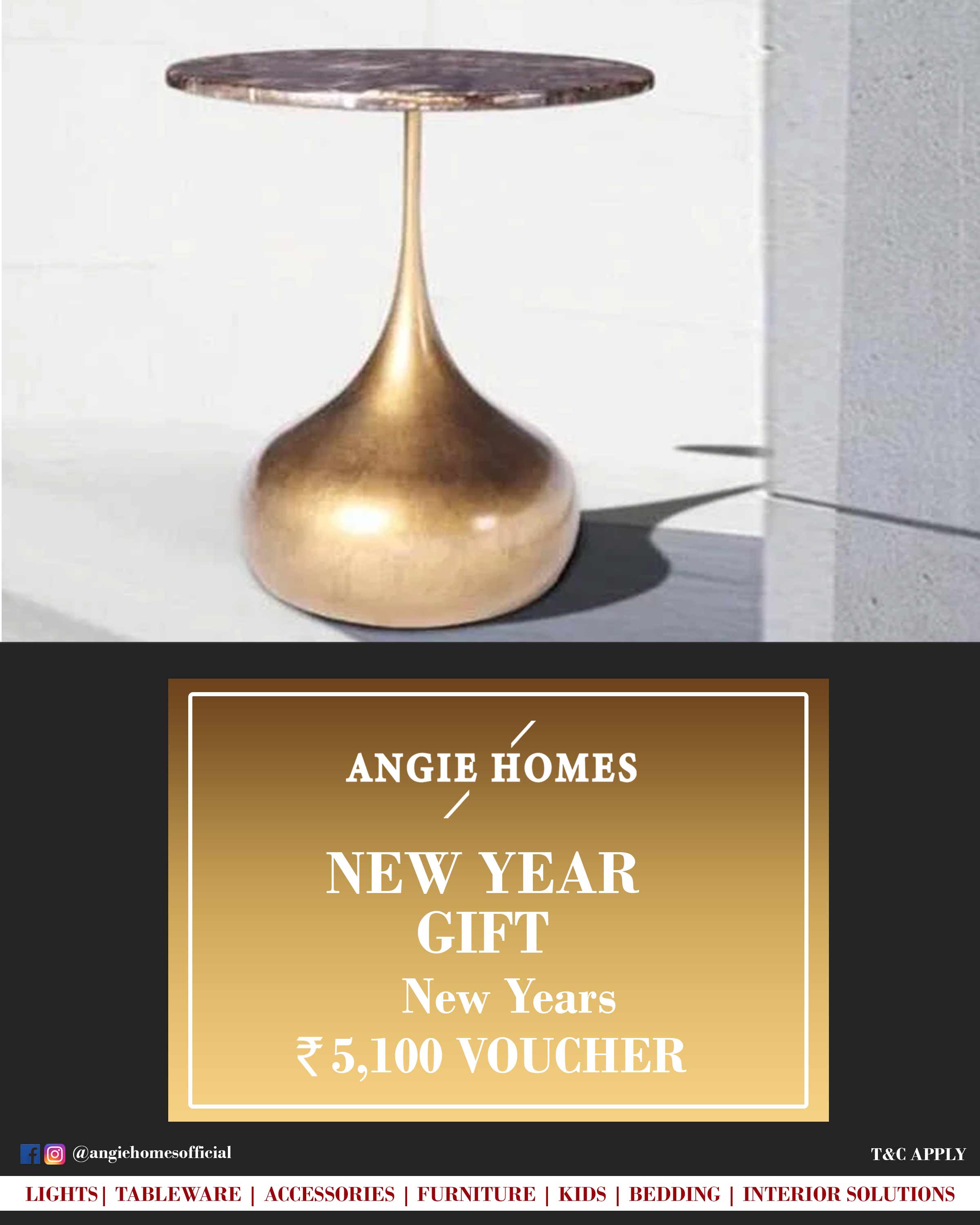 Online New Year Gift Voucher for Side Table- Angie Homes ANGIE HOMES