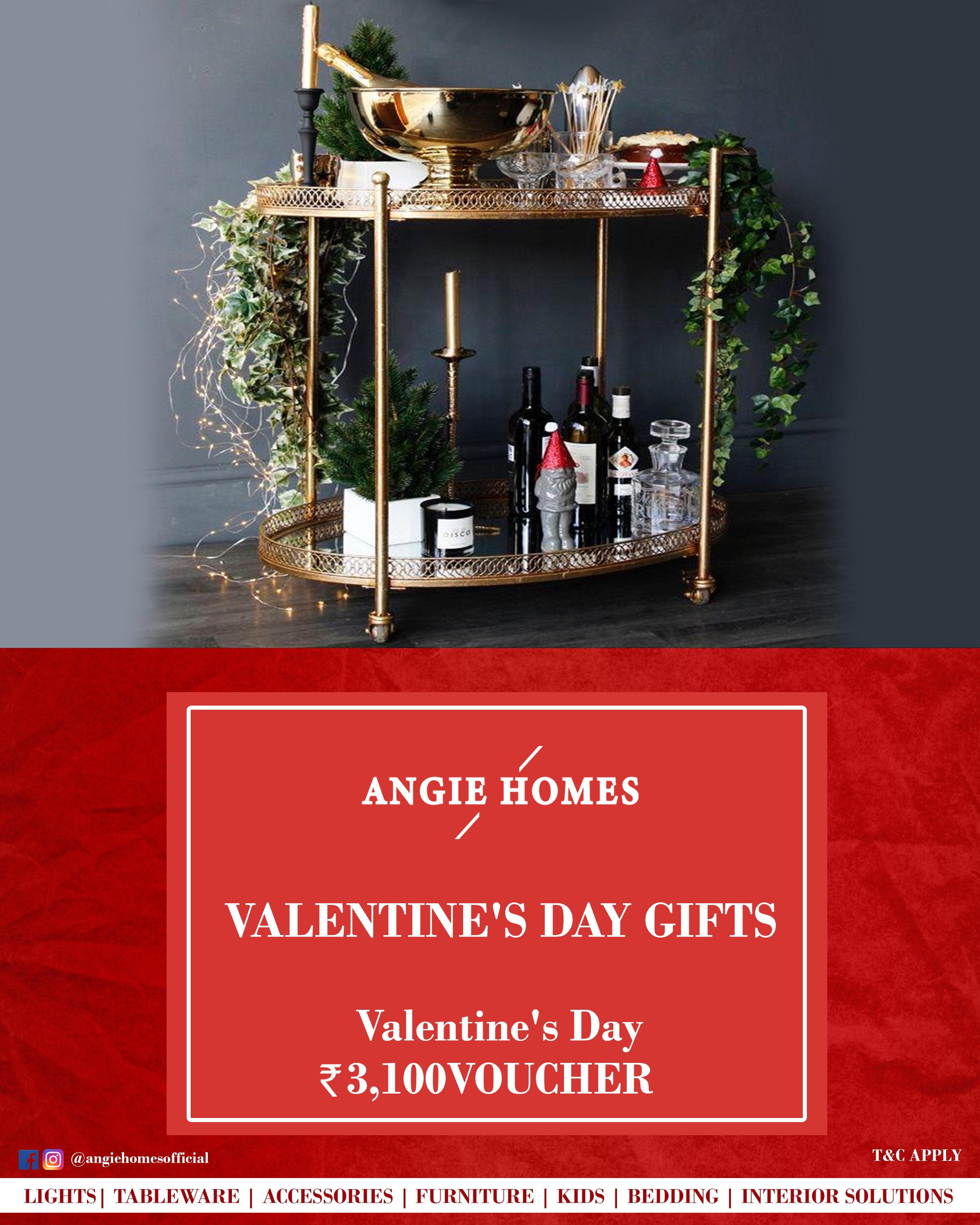 Online Happy Valentine's Day Gift Card Voucher for Bar Trolley ANGIE HOMES