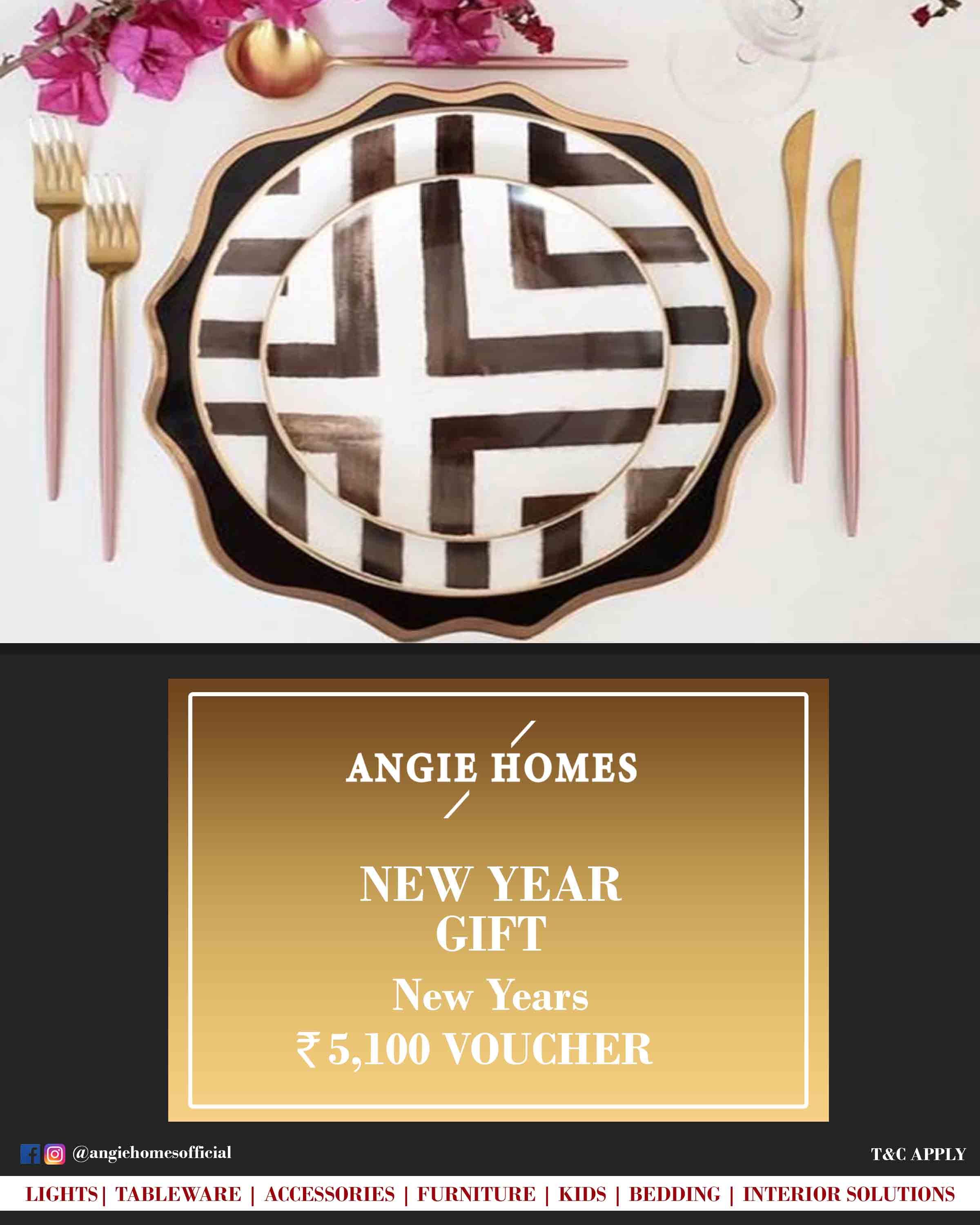 Online New Year Gift Card Voucher for Tableware ANGIE HOMES