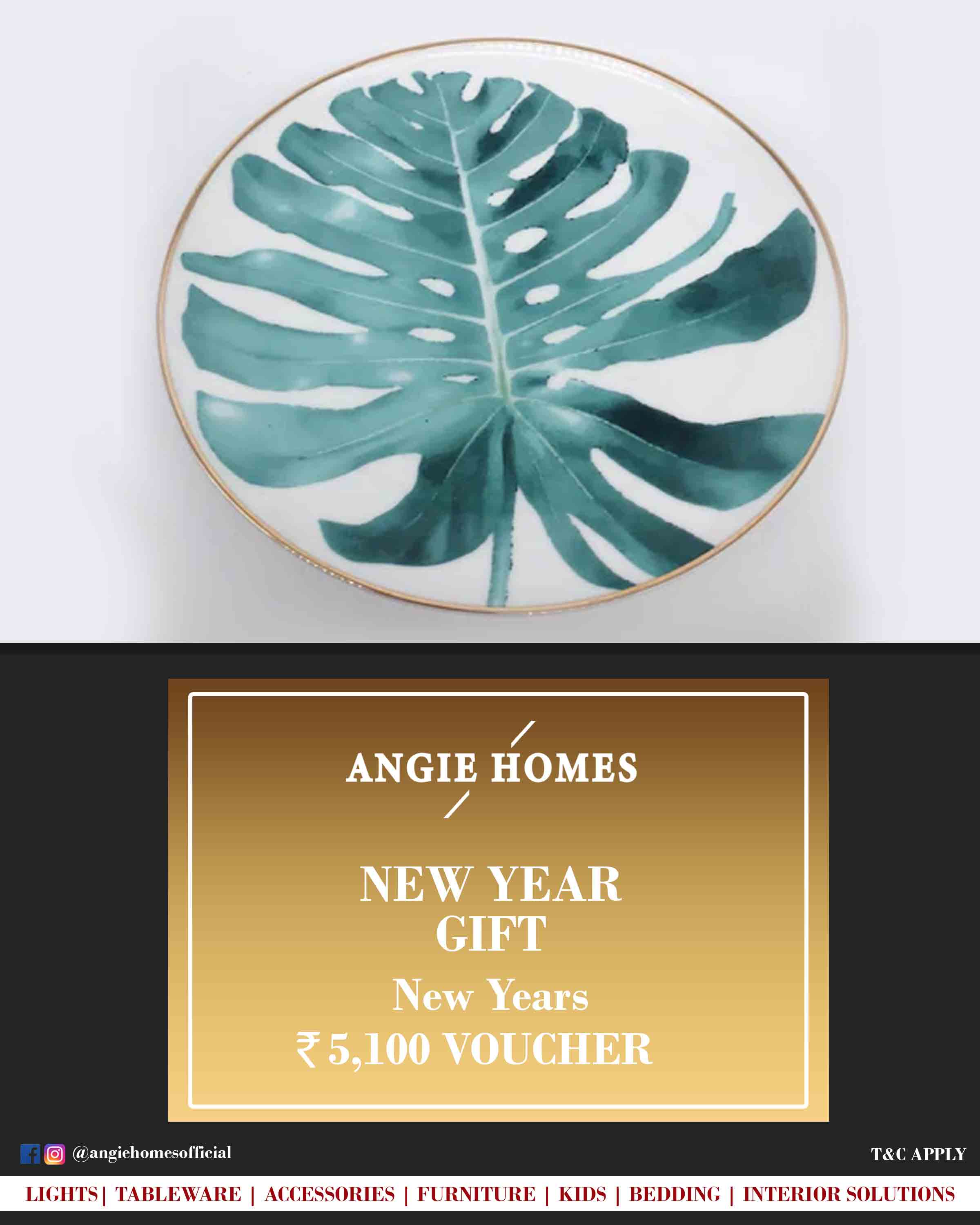 Online New Year Gift Card Voucher for Tableware ANGIE HOMES