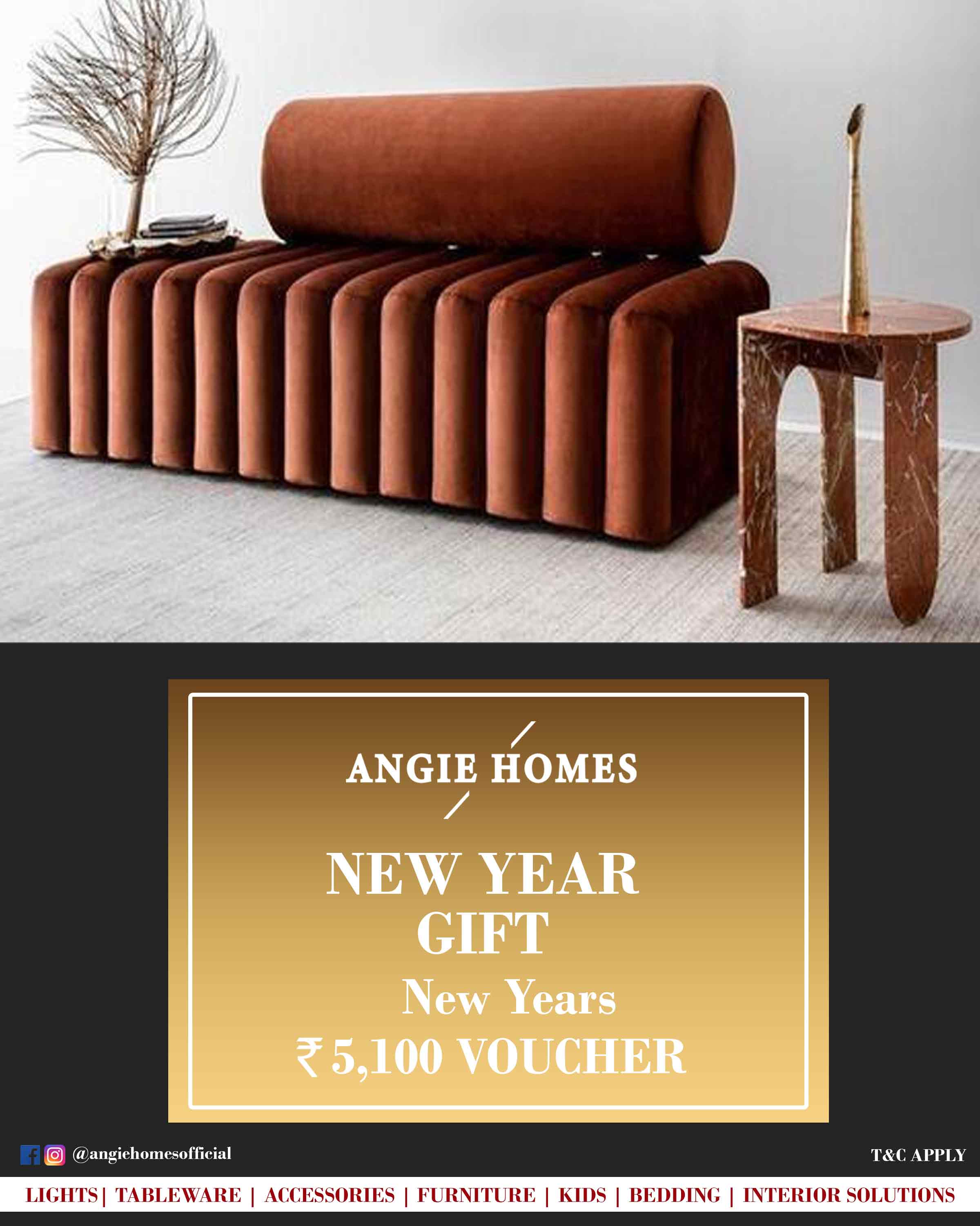 Online New Year Gift Voucher for Chaise Sofa | Furniture ANGIE HOMES
