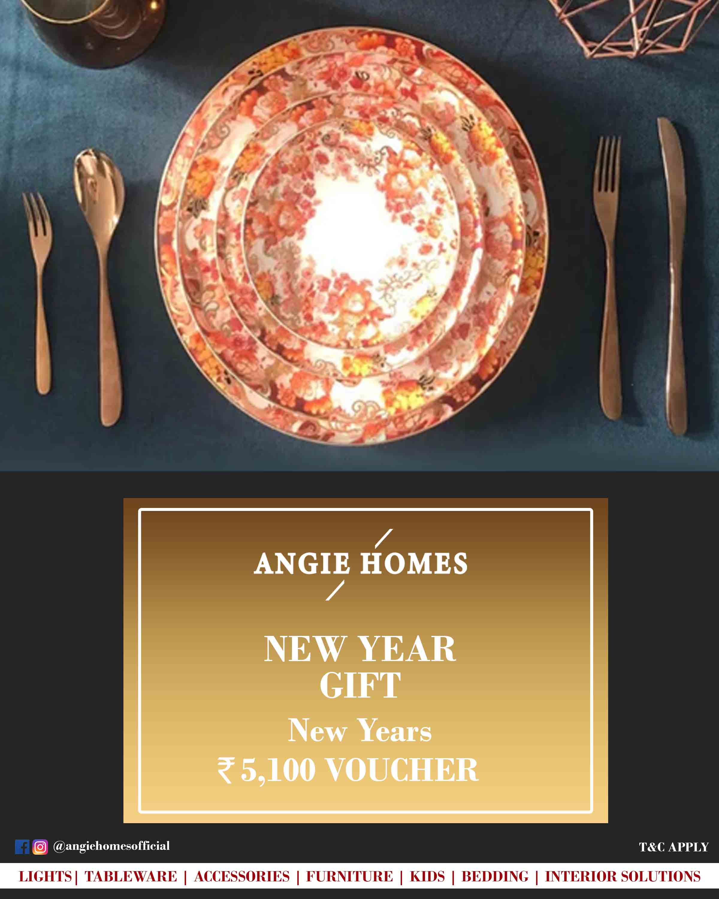 Online New Year Gift Card Voucher for Tableware ANGIE HOMES