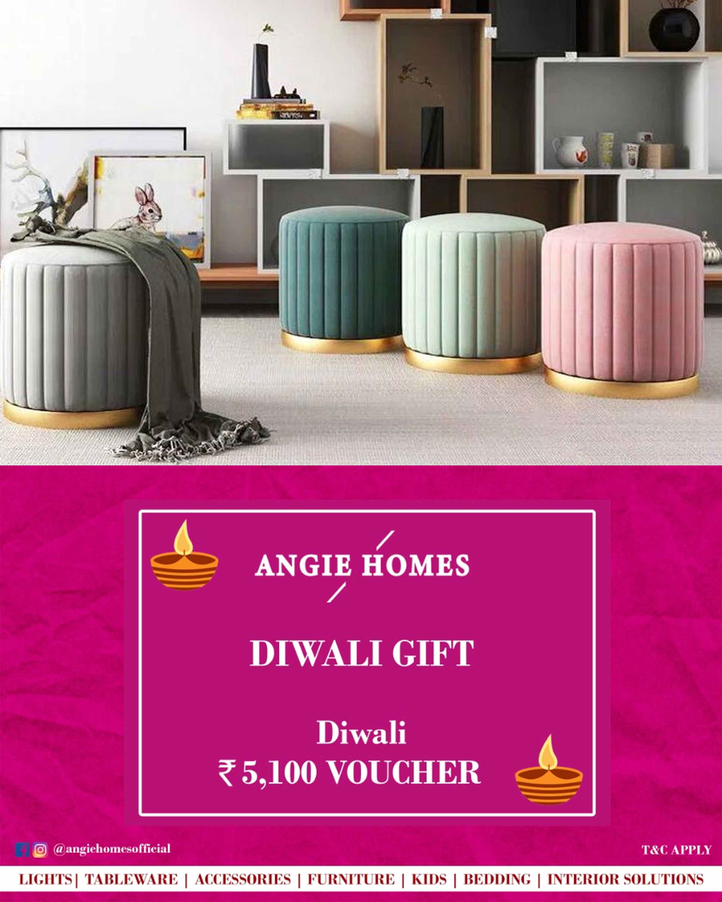 Online Diwali Gift Card Voucher for Ottomans Poufs | Furniture ANGIE HOMES