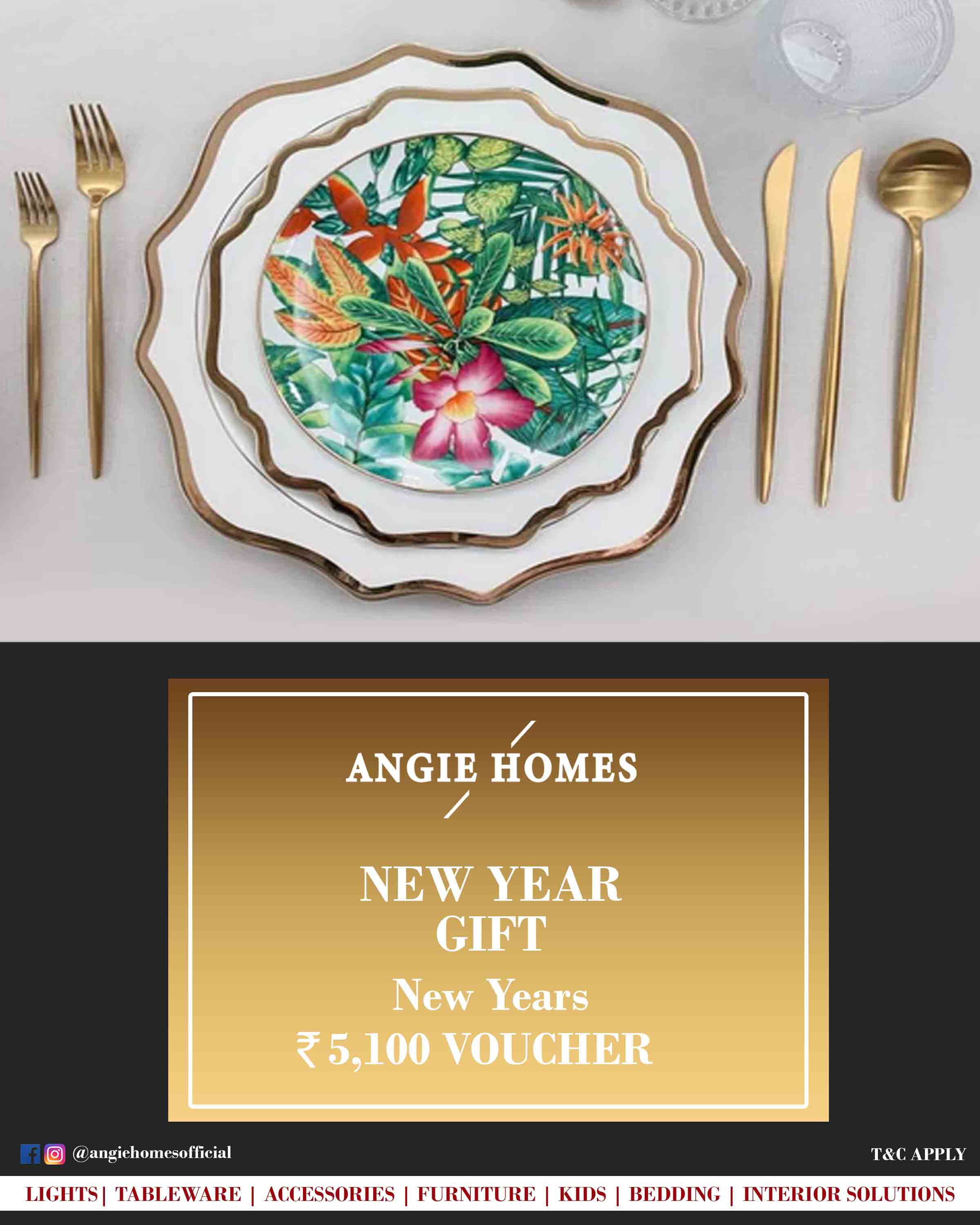 Online New Year Gift Card Voucher for Tableware ANGIE HOMES