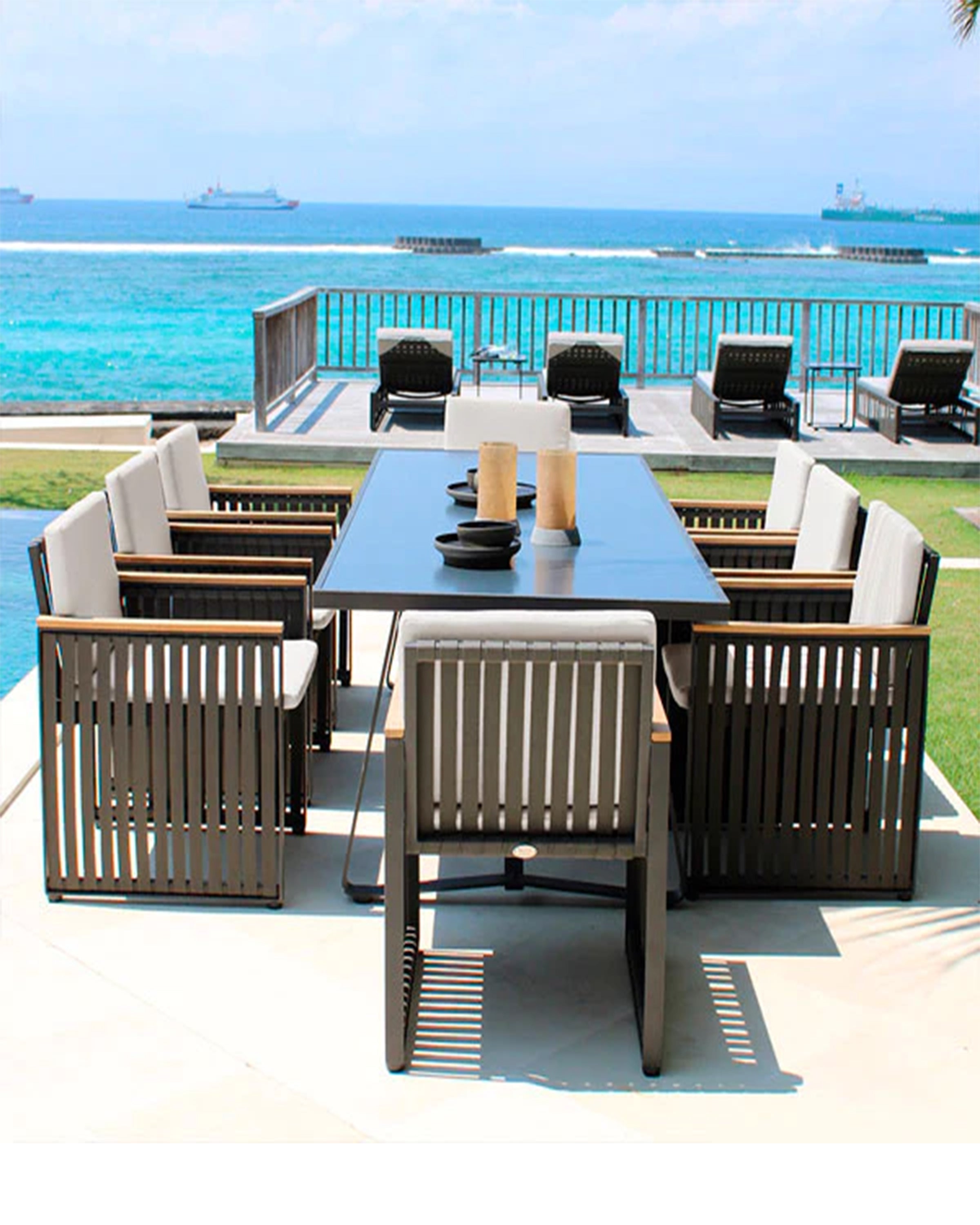 Banu Grey Dining Table - Out Door Furniture