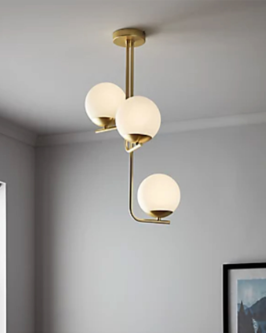 Modern Round White Shade Short Pendant Ceiling Lamps ANGIE HOMES