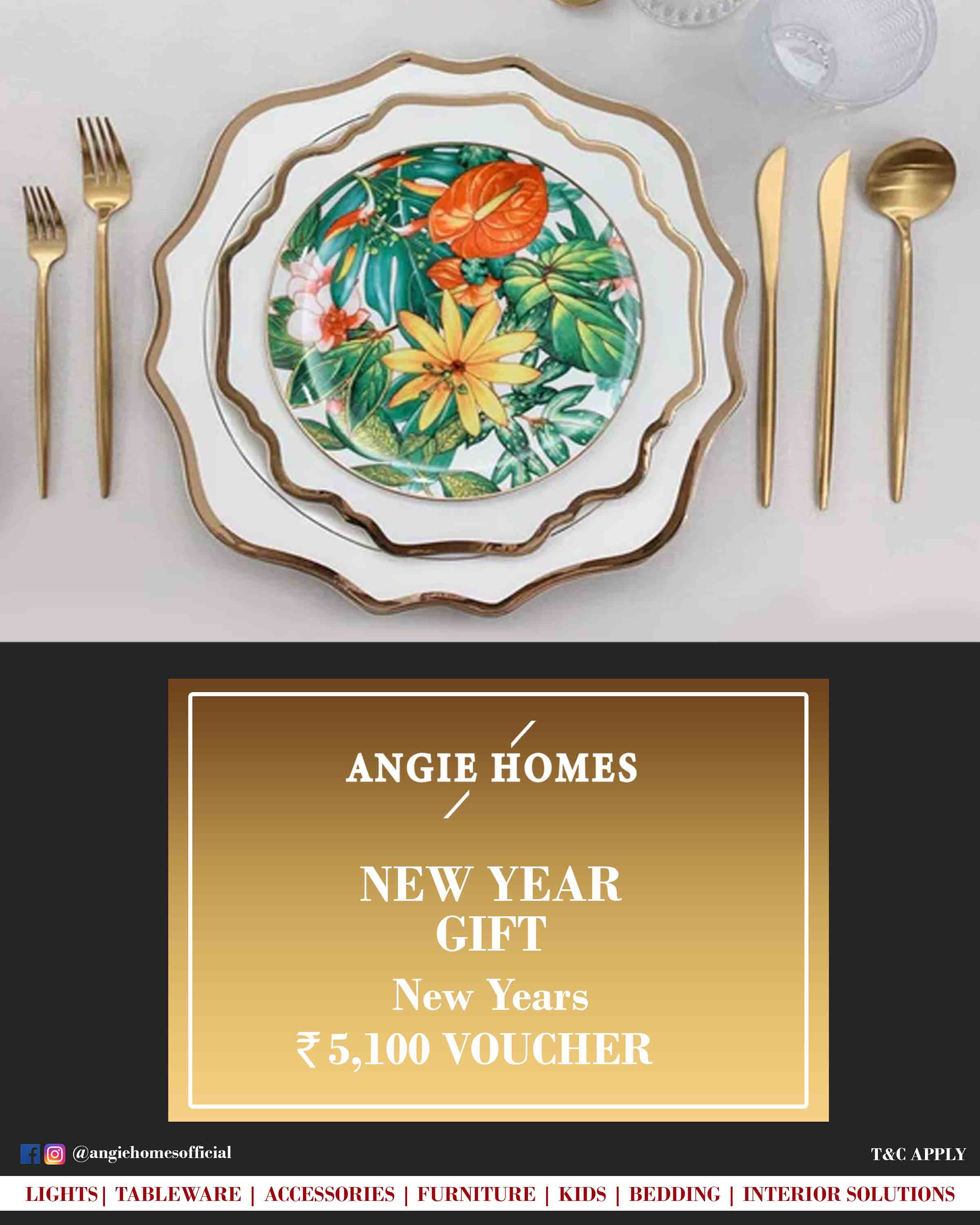 Online New Year Gift Card Voucher for Tableware ANGIE HOMES