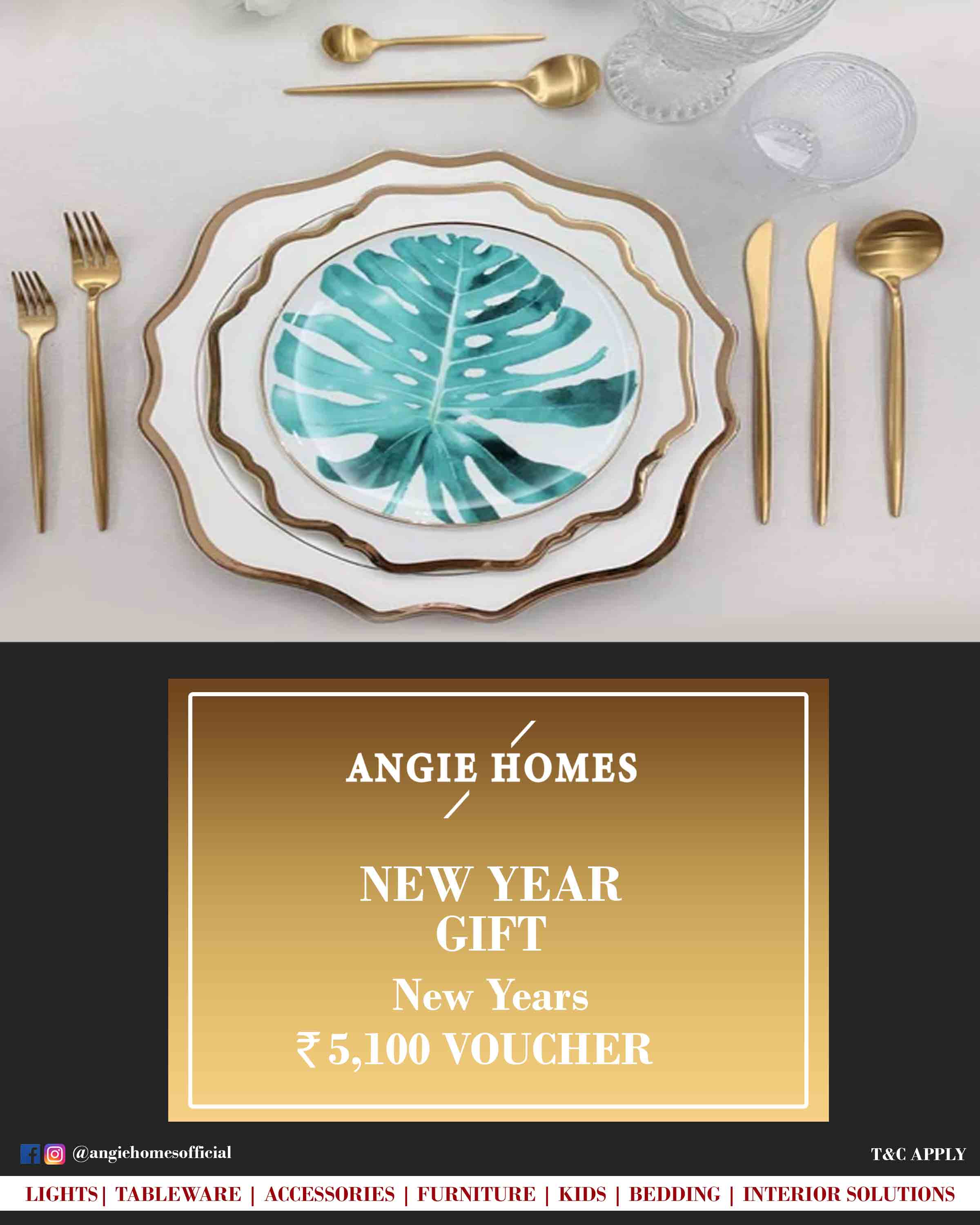 Online New Year Gift Card Voucher for Tableware ANGIE HOMES