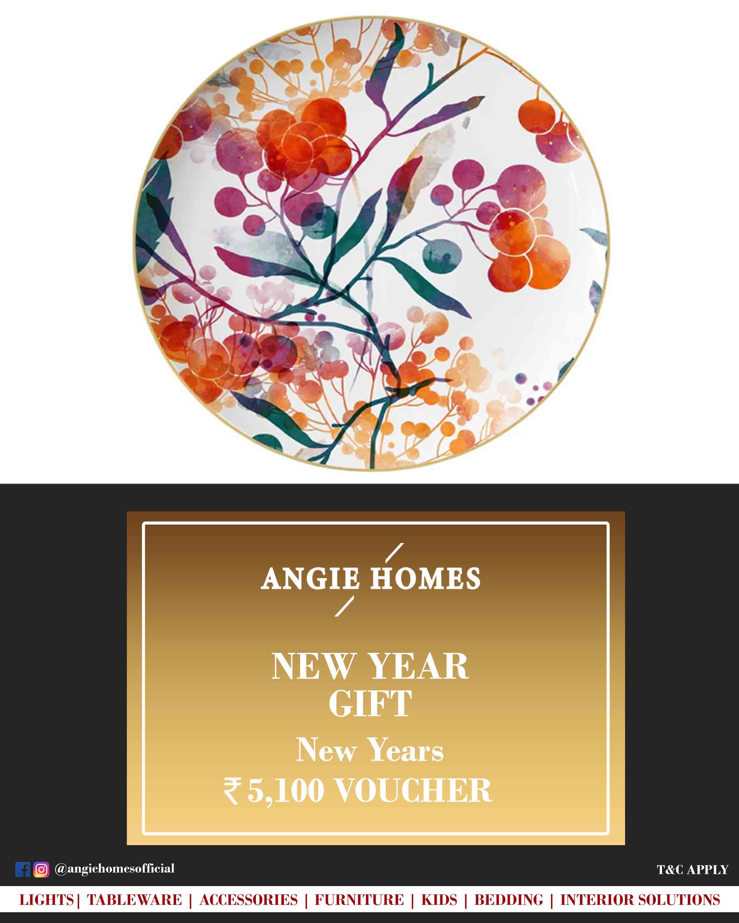 Online New Year Gift Card Voucher for Tableware ANGIE HOMES