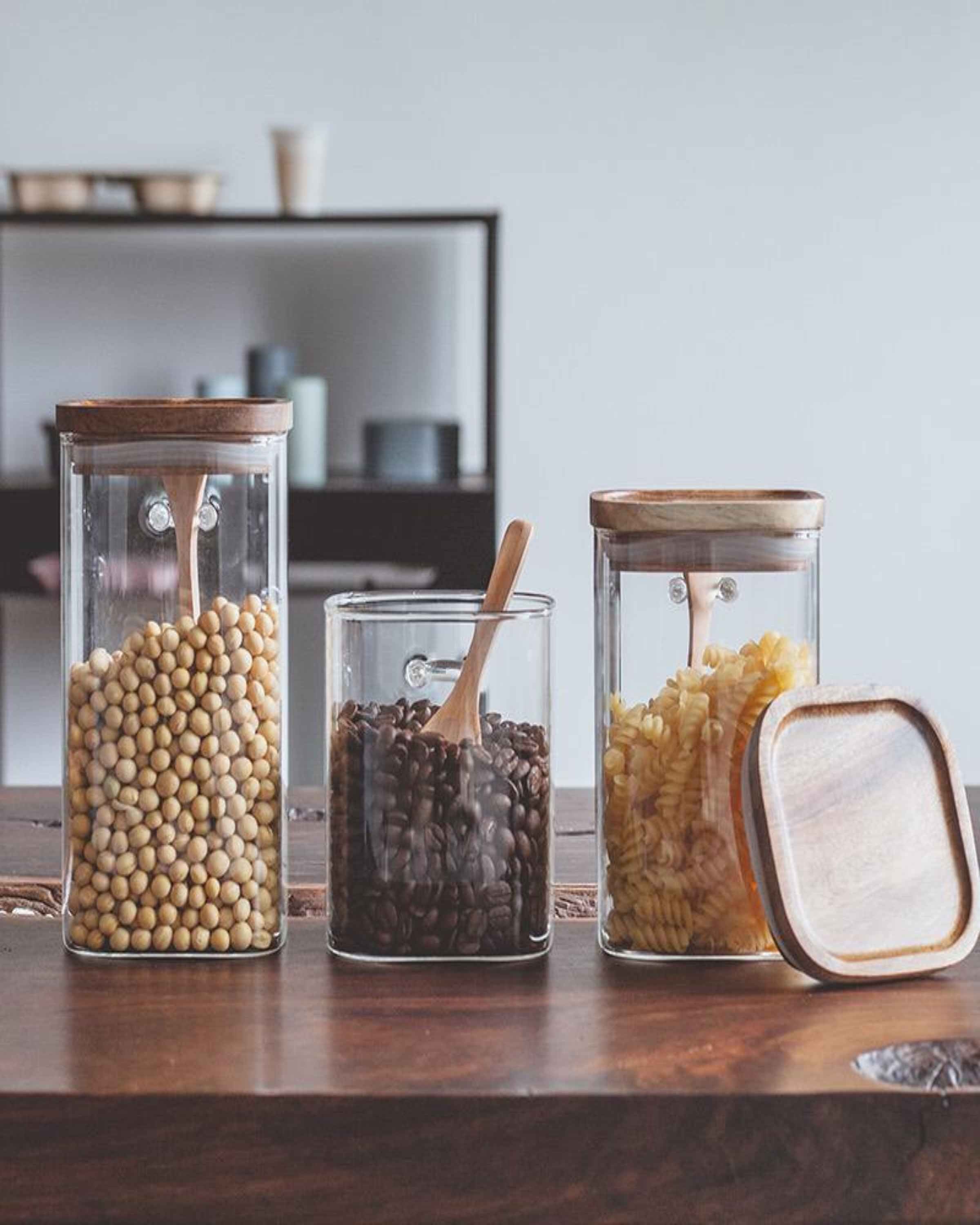 Buy Set Of 3 Glass Kitchen Storage Jars