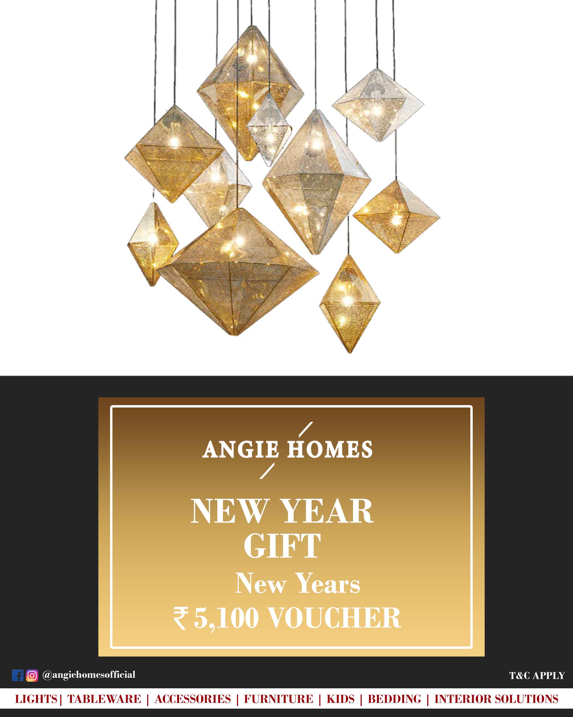 Online New Year Gift Card Voucher for Chandelier - Angie Homes ANGIE HOMES