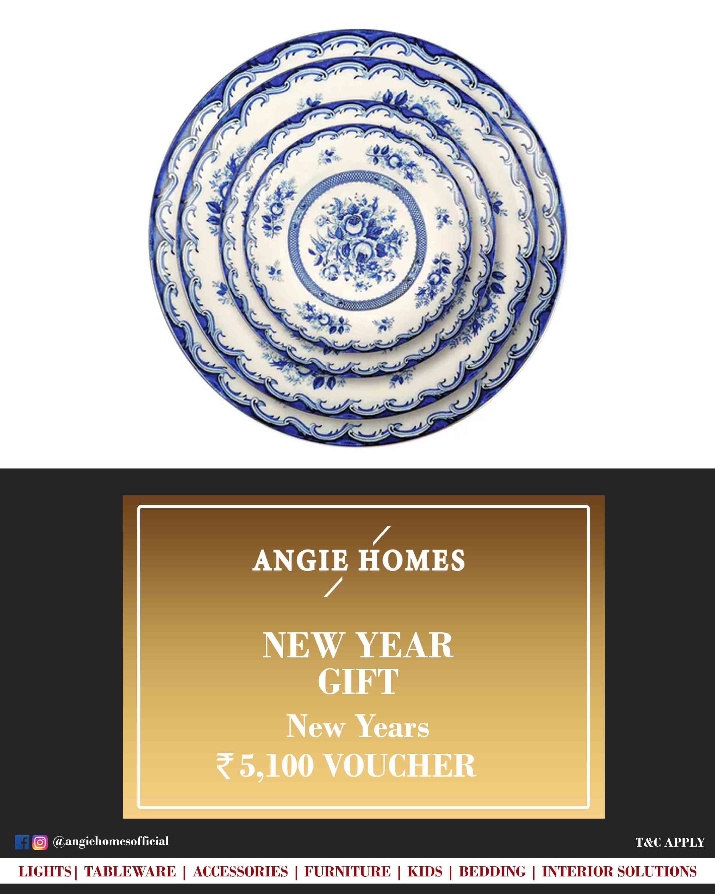 Online New Year Gift Card Voucher for Tableware ANGIE HOMES