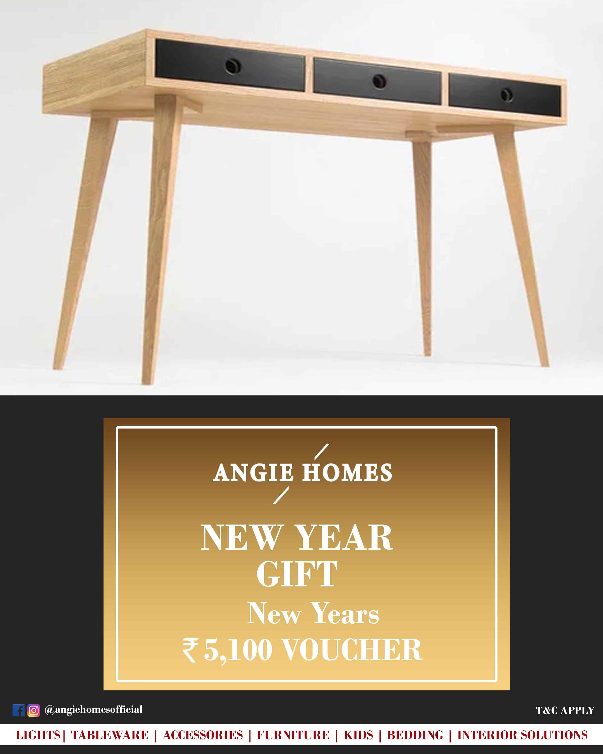 Online New Year Gift Card Voucher for Wooden Side Table | Furniture ANGIE HOMES