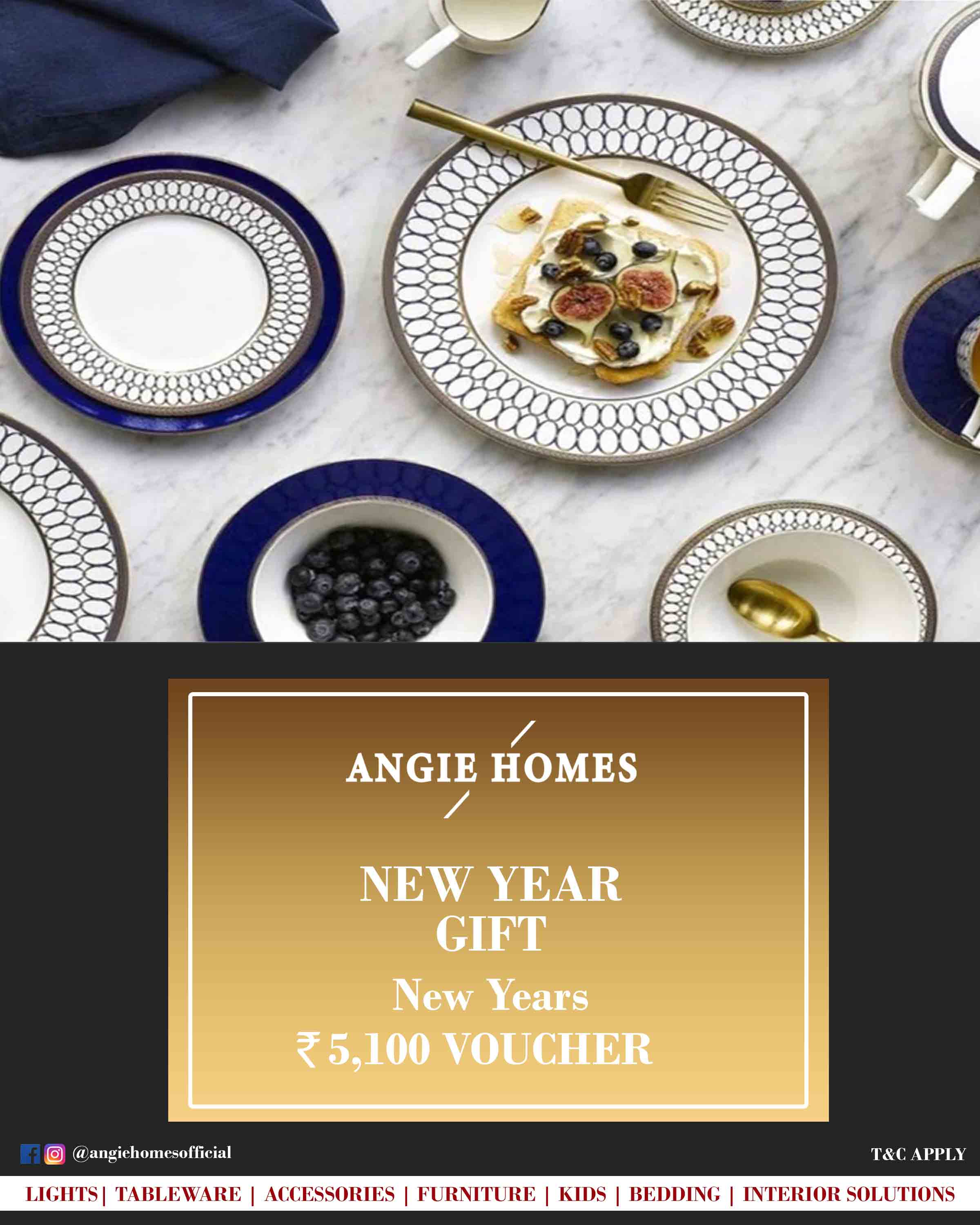 Online New Year Gift Card Voucher for Tableware ANGIE HOMES