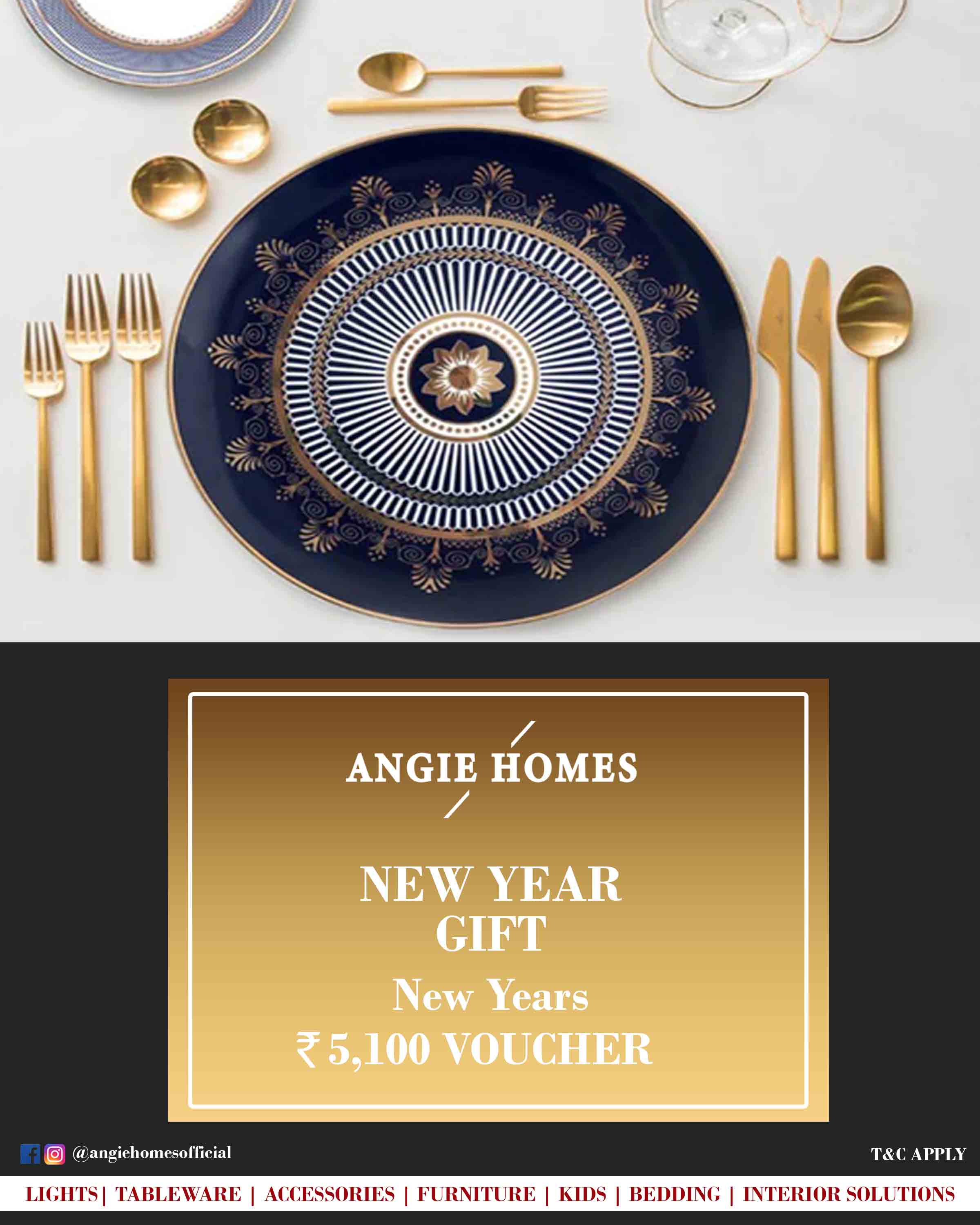 Online New Year Gift Card Voucher for Tableware ANGIE HOMES