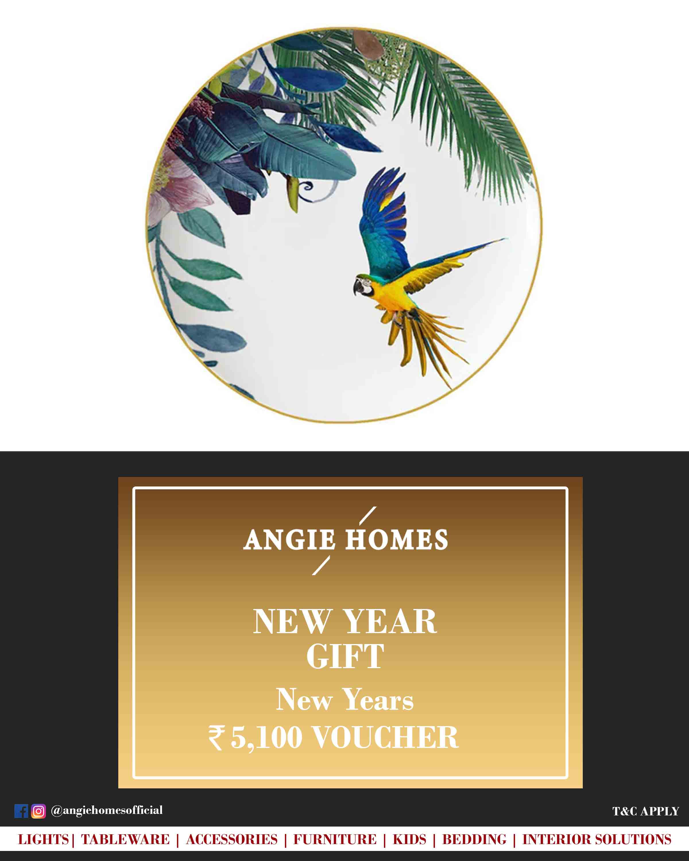 Online New Year Gift Card Voucher for Tableware ANGIE HOMES