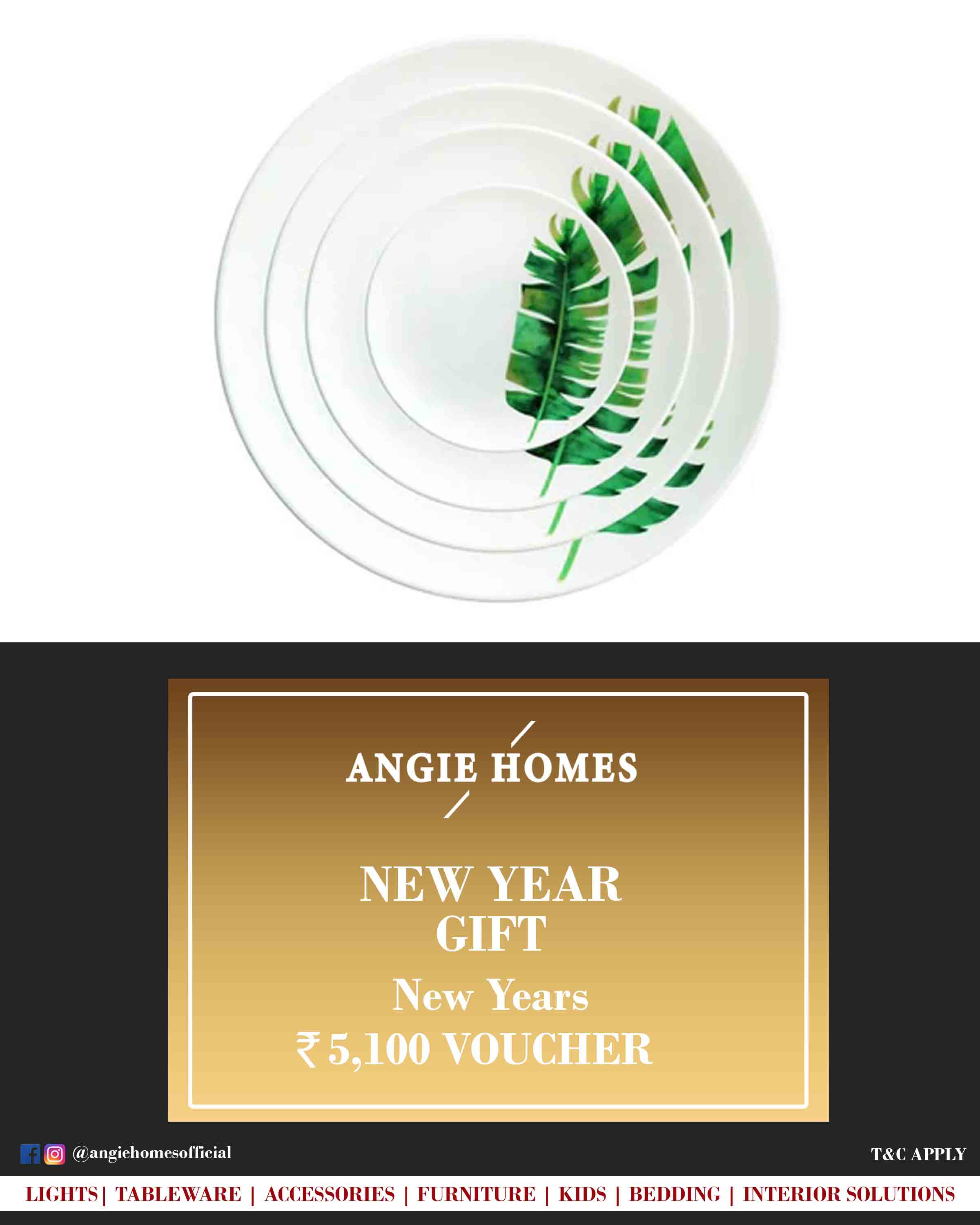 Online New Year Gift Card Voucher for Tableware ANGIE HOMES