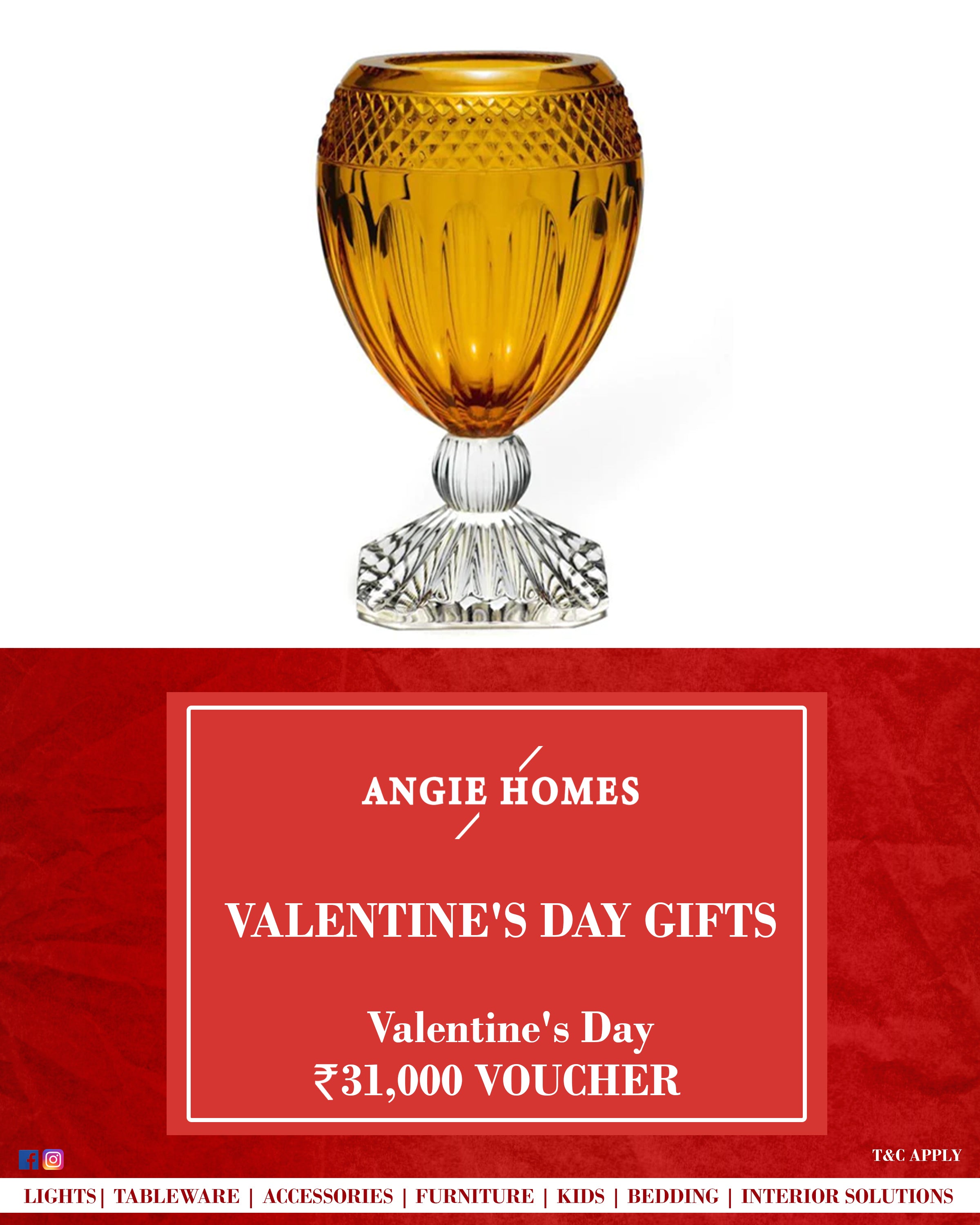 Online Happy Valentine's Day Gift Card Voucher for Flower Vases ANGIE HOMES