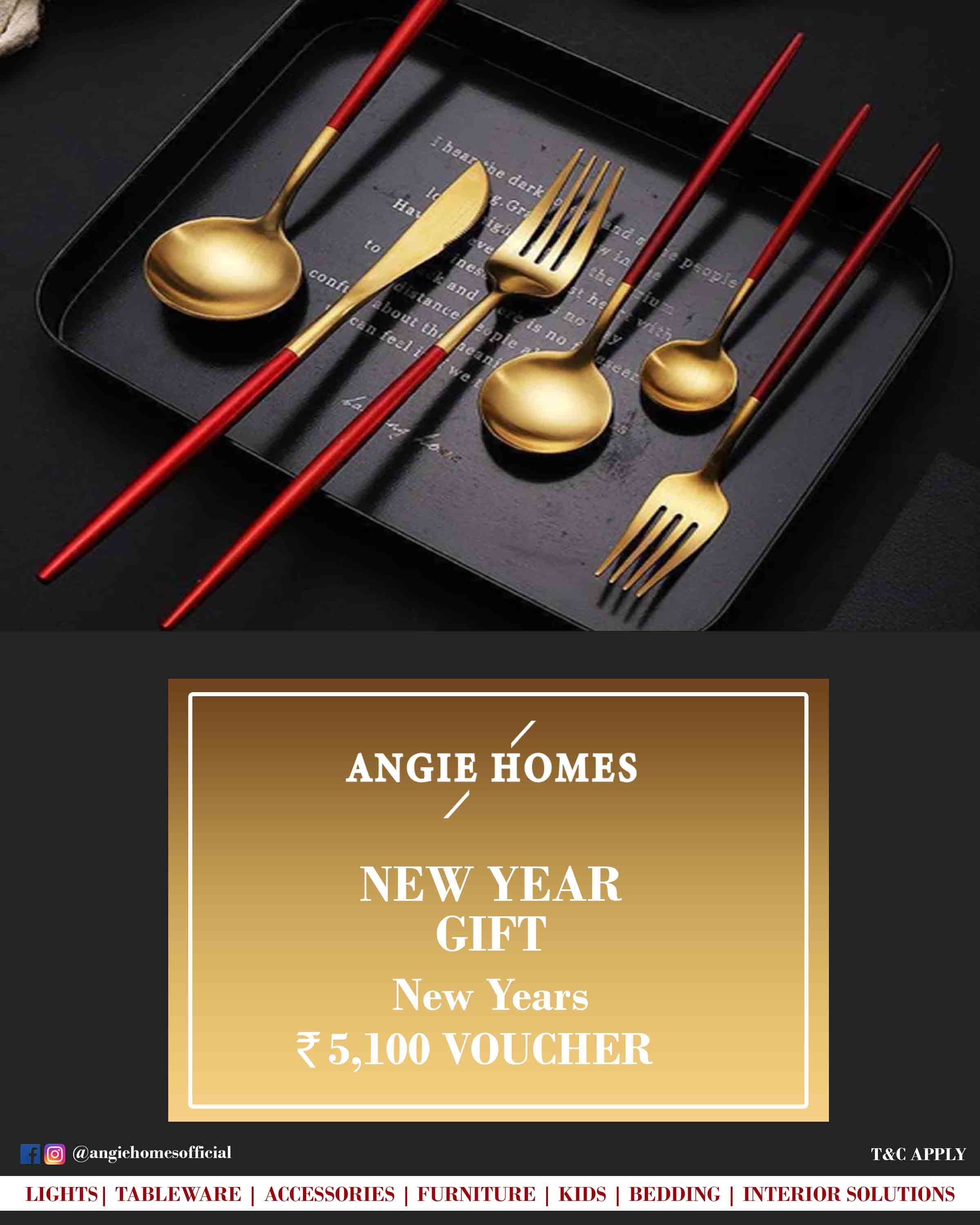 Online New Year Gift Card Voucher for Tableware ANGIE HOMES