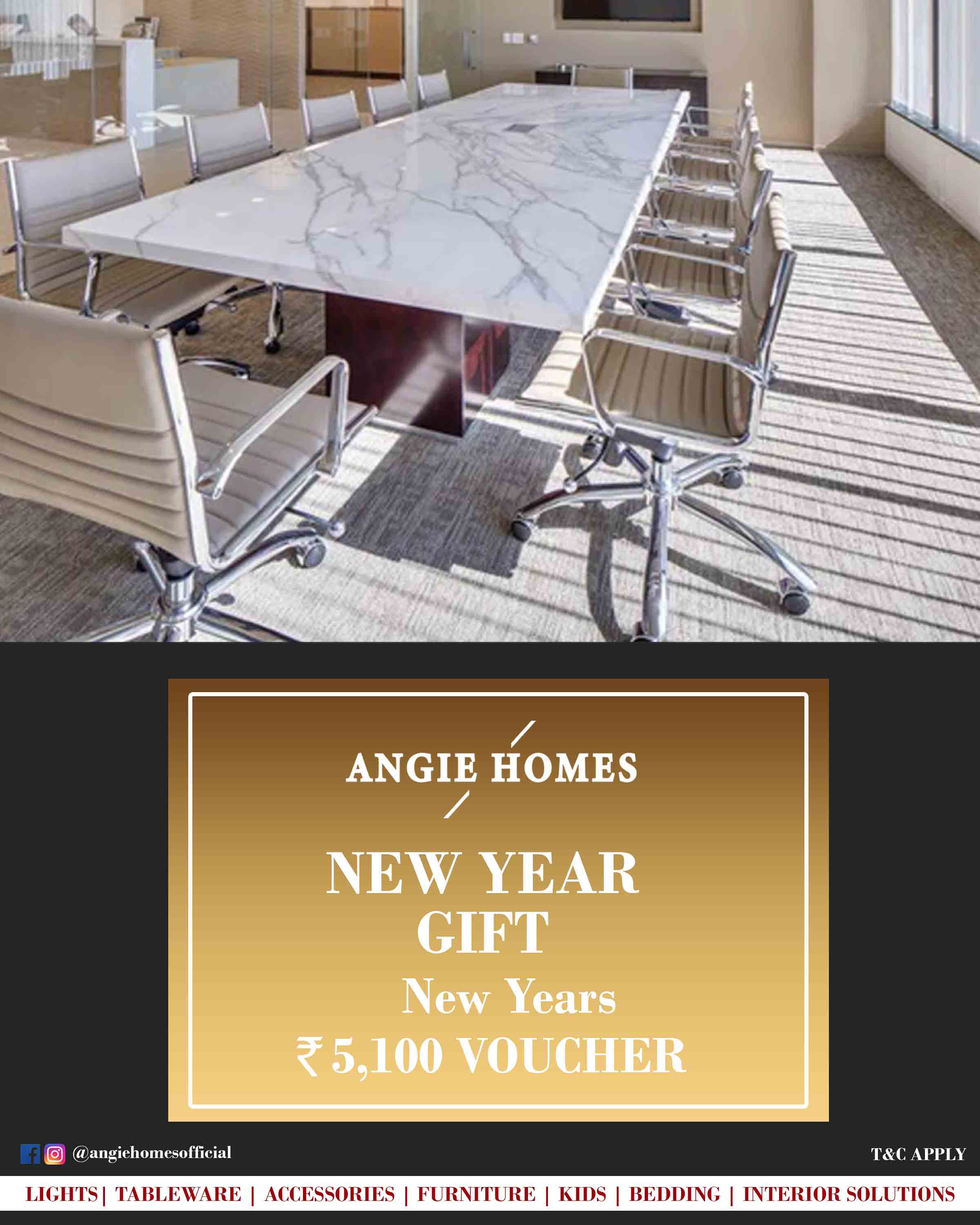 Online New Year Gift Voucher for Meeting Table ANGIE HOMES