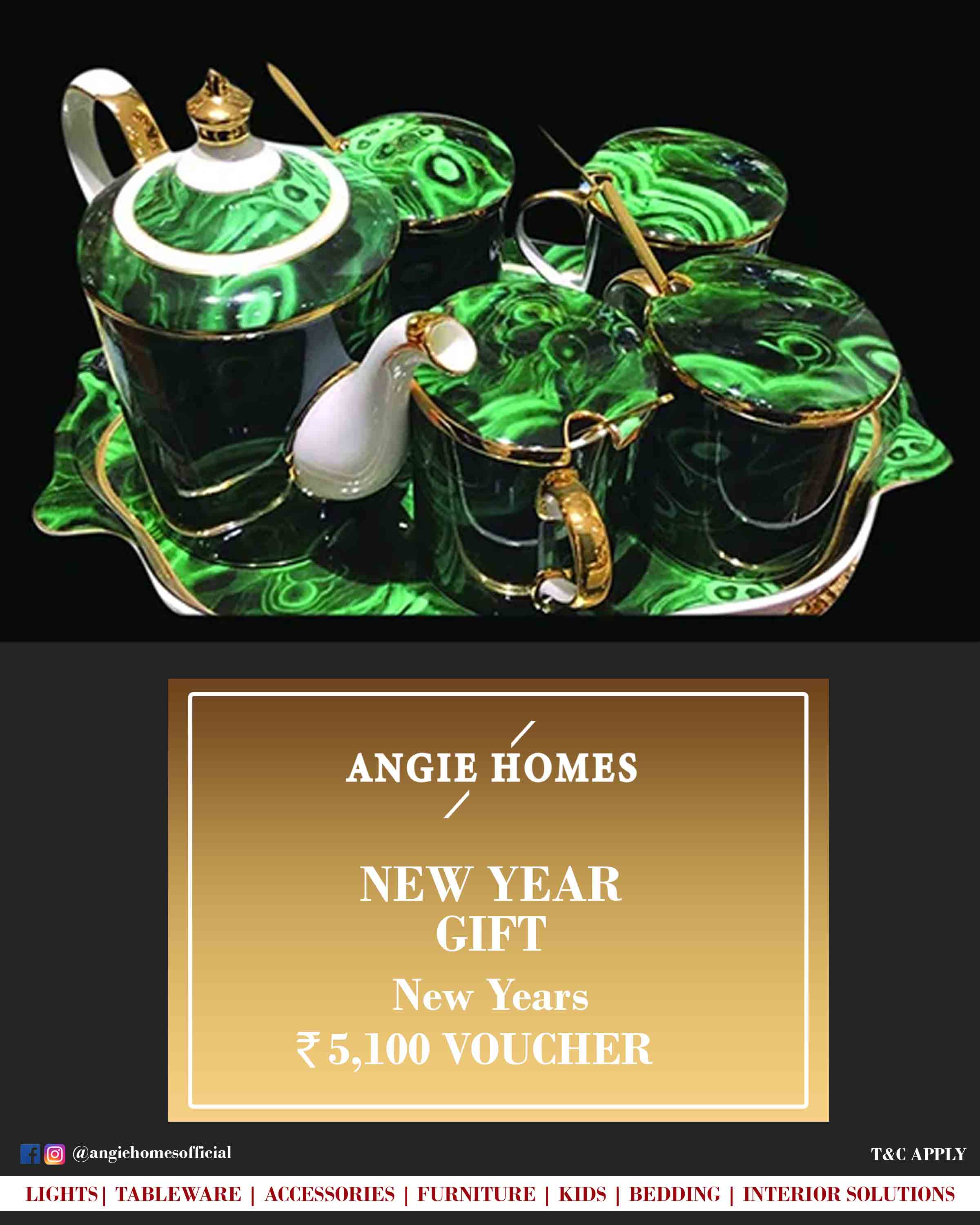 Online New Year Gift Card Voucher for Tableware ANGIE HOMES