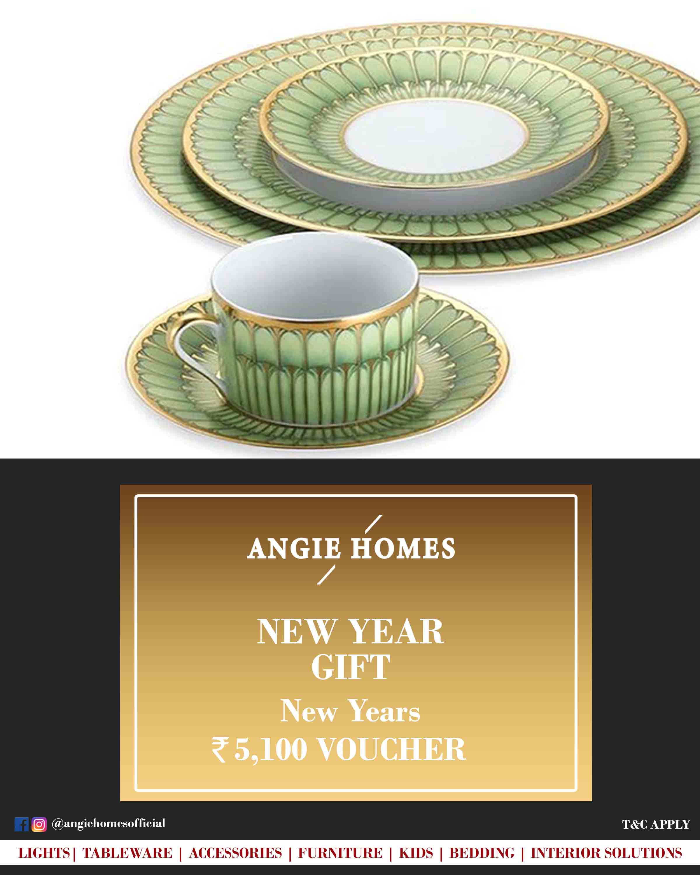 Online New Year Gift Card Voucher for Tableware ANGIE HOMES