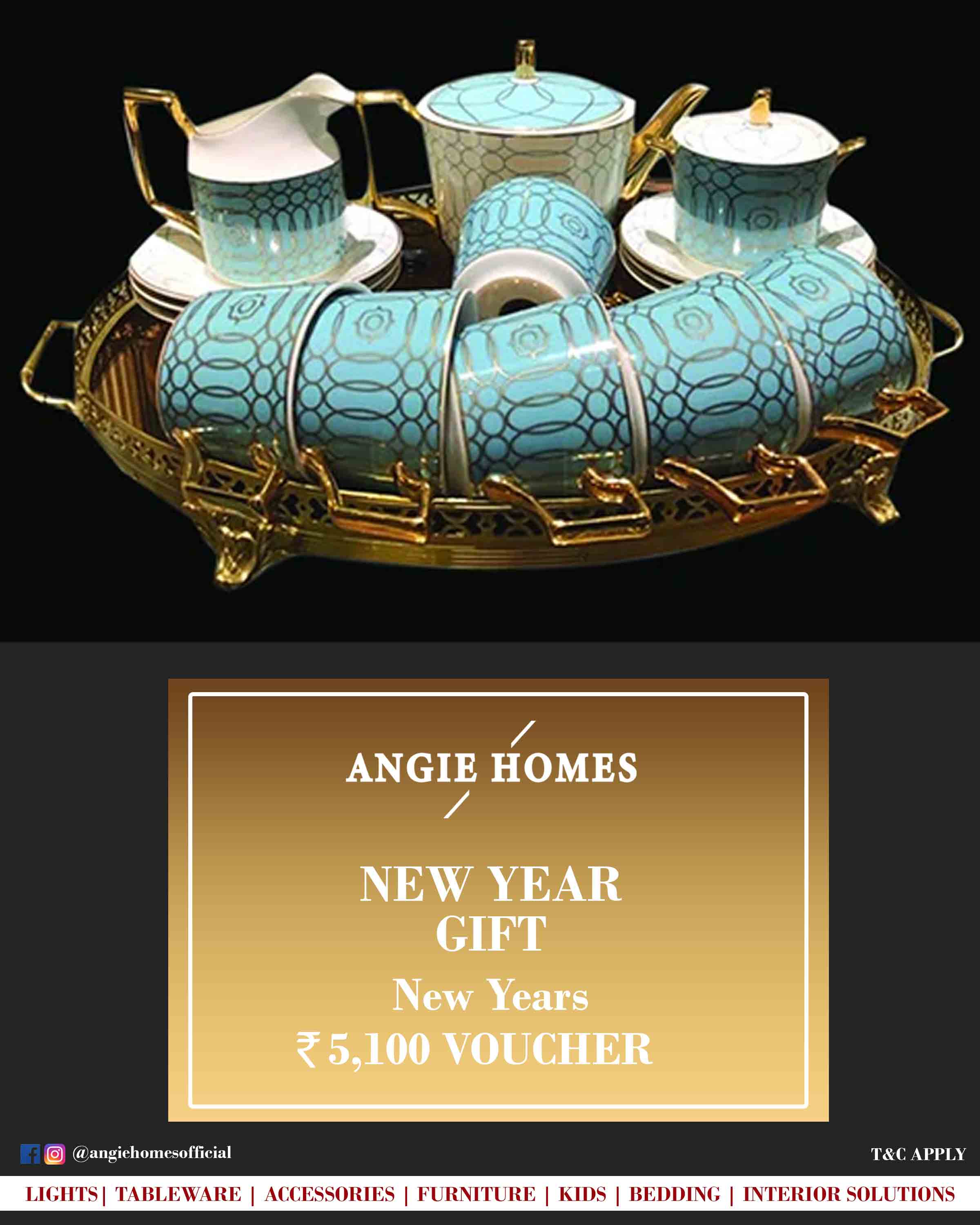 Online New Year Gift Card Voucher for Tableware ANGIE HOMES