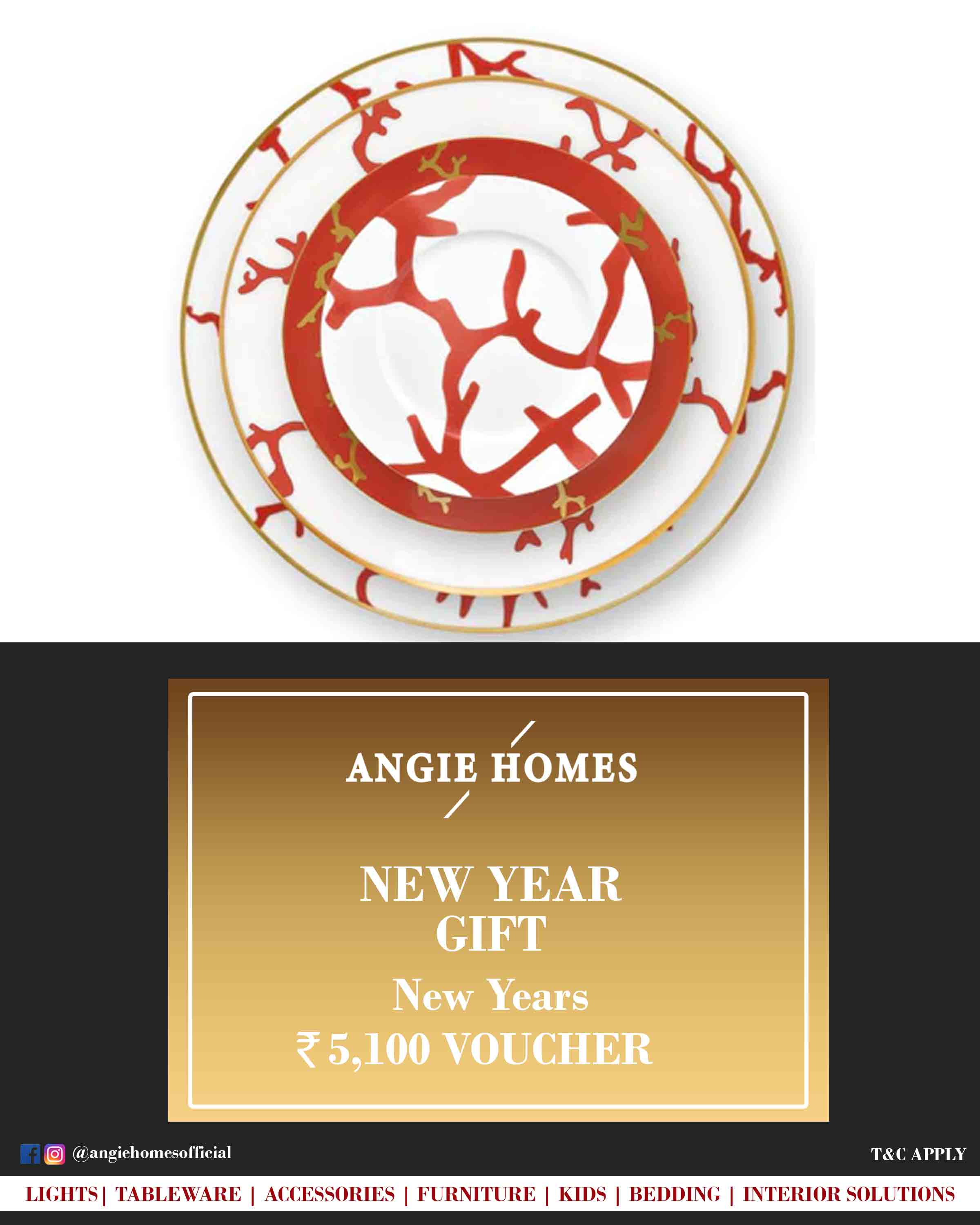 Online New Year Gift Card Voucher for Tableware ANGIE HOMES