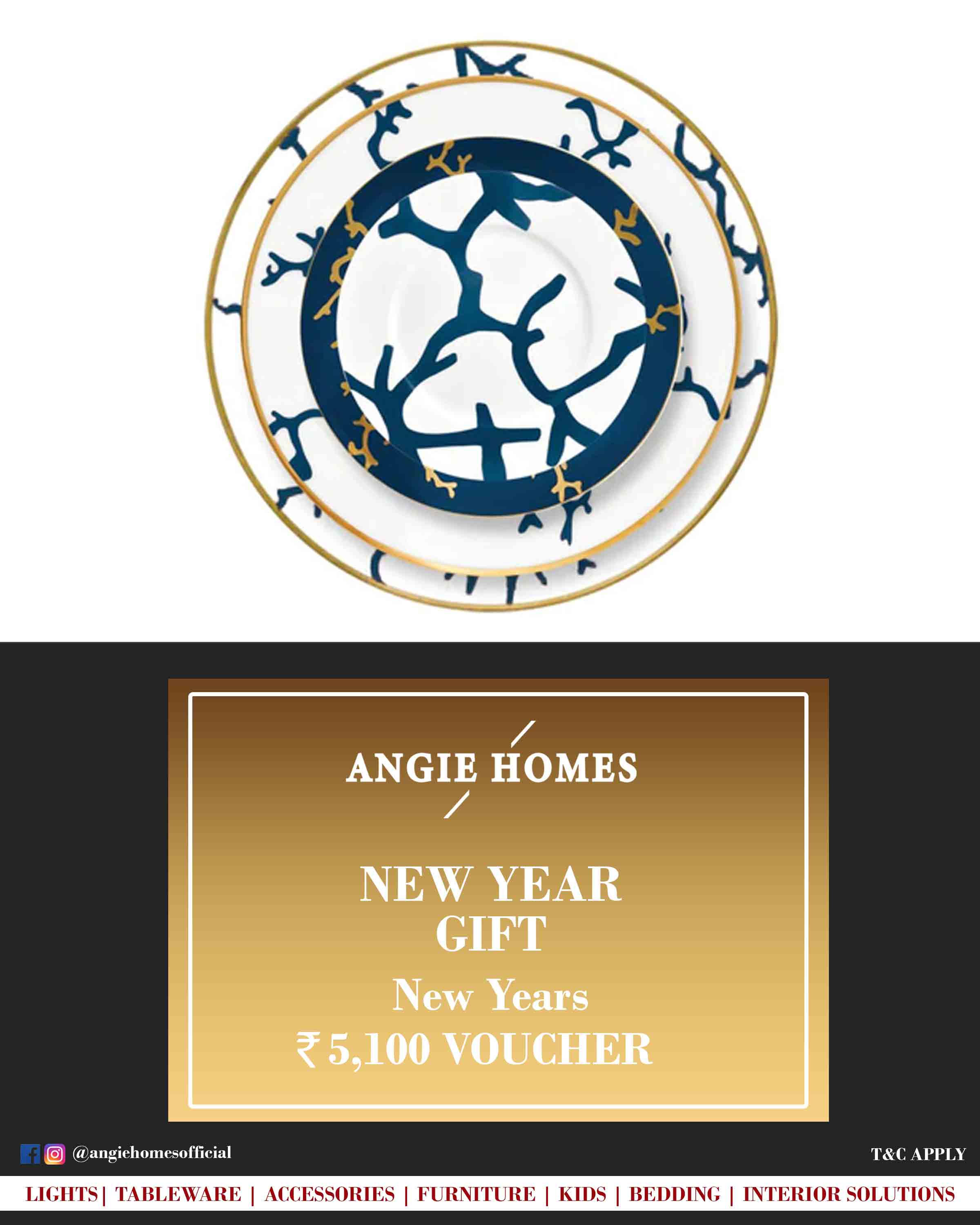 Online New Year Gift Card Voucher for Tableware ANGIE HOMES