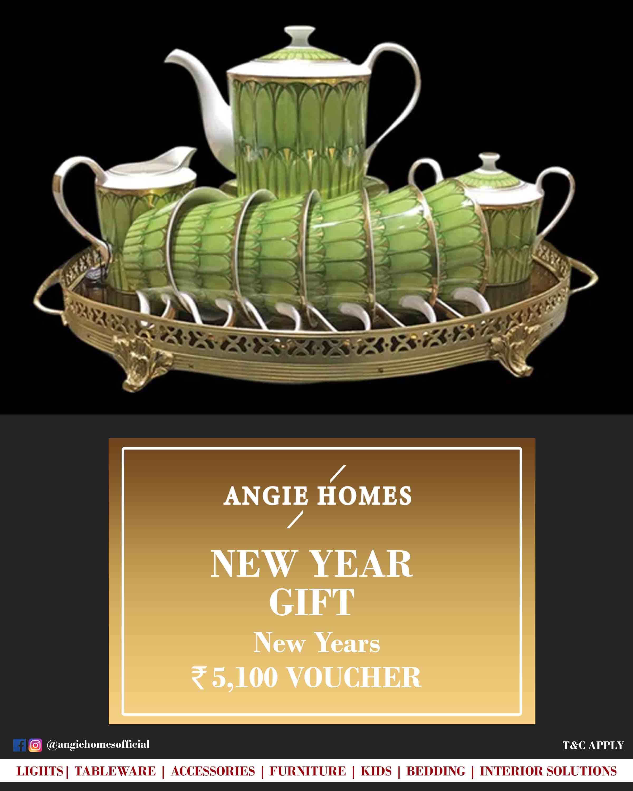 Online New Year Gift Card Voucher for Tableware ANGIE HOMES