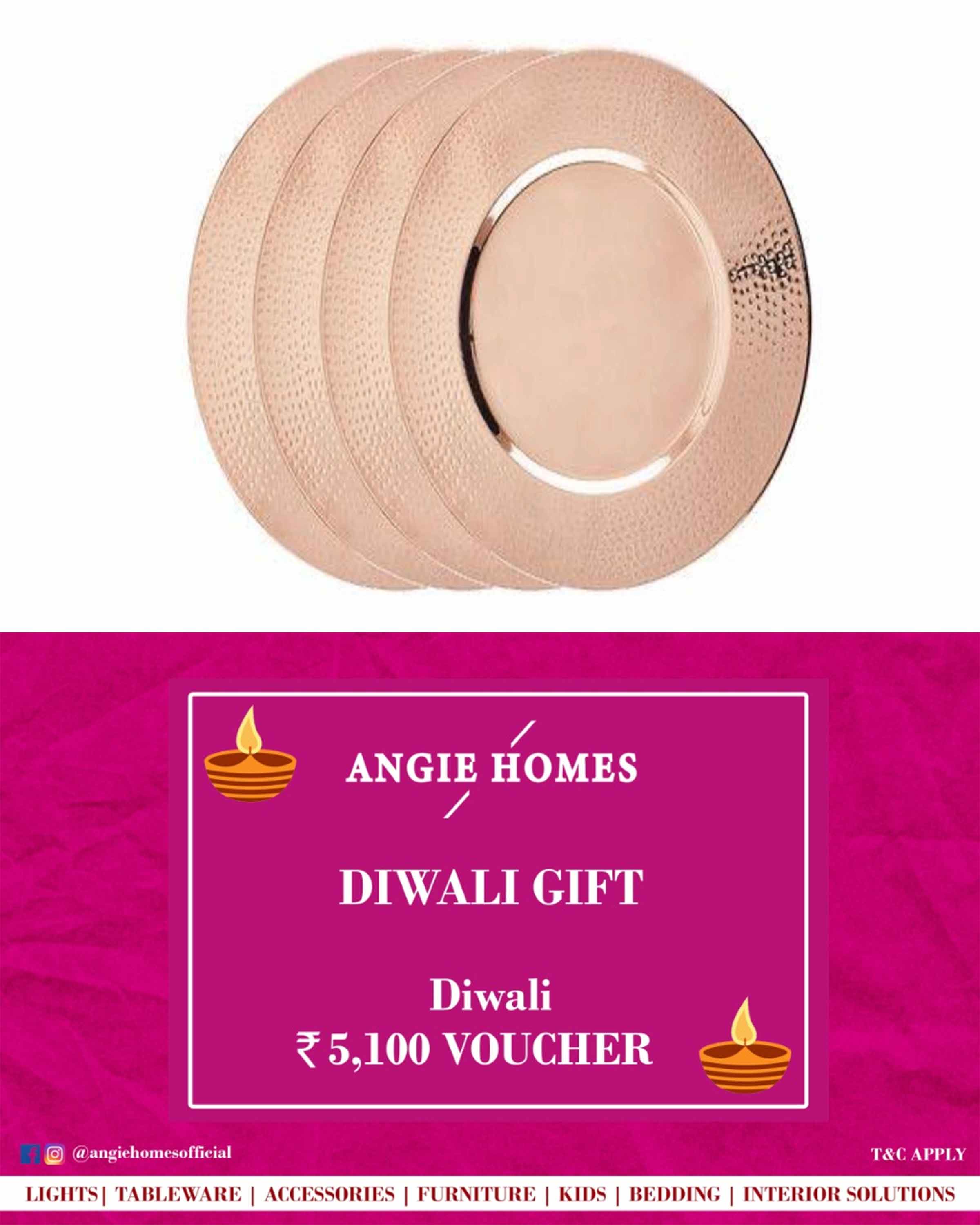 Online Diwali Gift Card Voucher for Rose Gold Plates | Serveware ANGIE HOMES