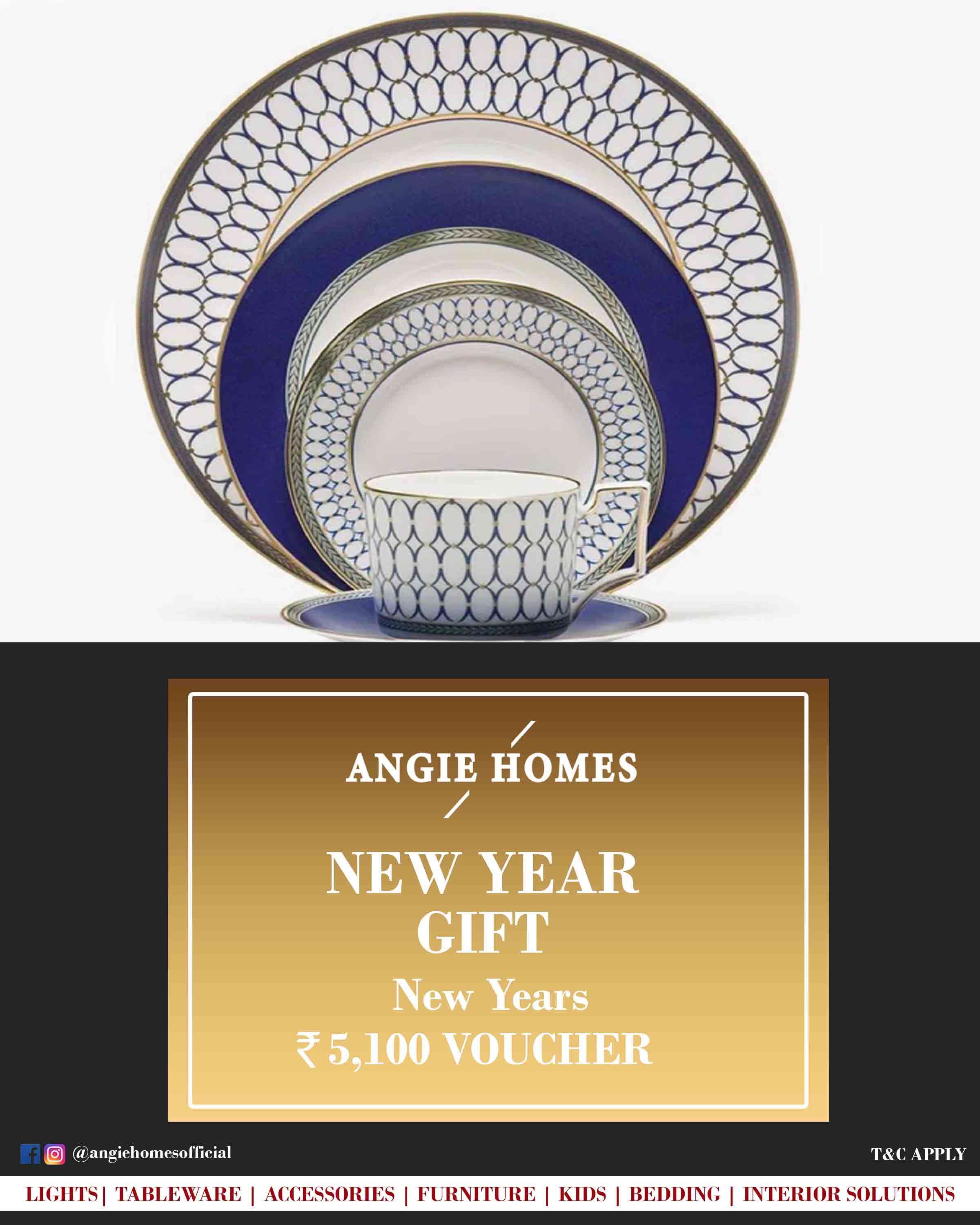 Online New Year Gift Card Voucher for Tableware ANGIE HOMES