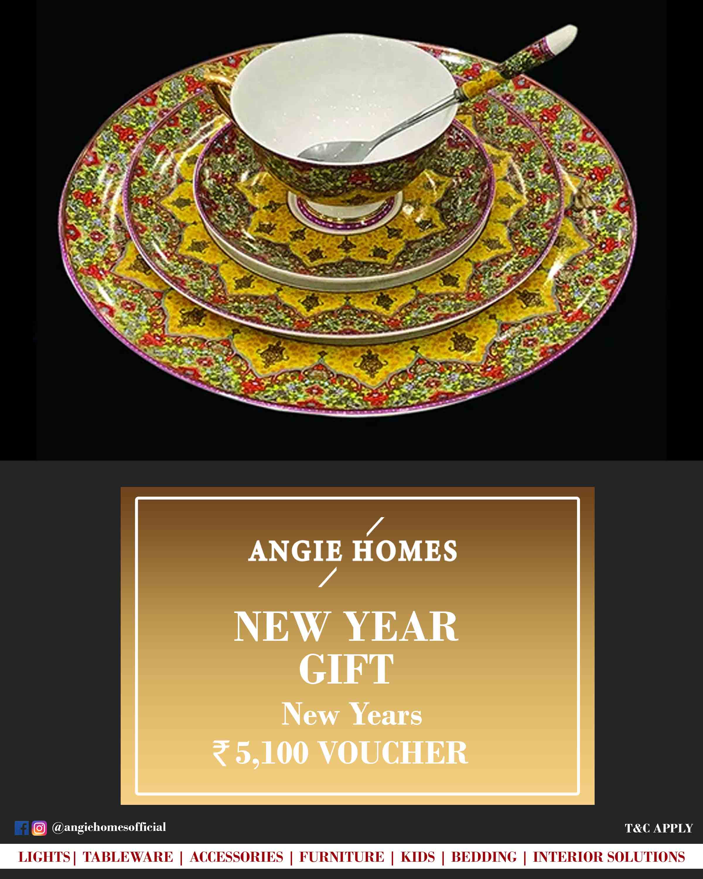 Online New Year Gift Card Voucher for Tableware ANGIE HOMES