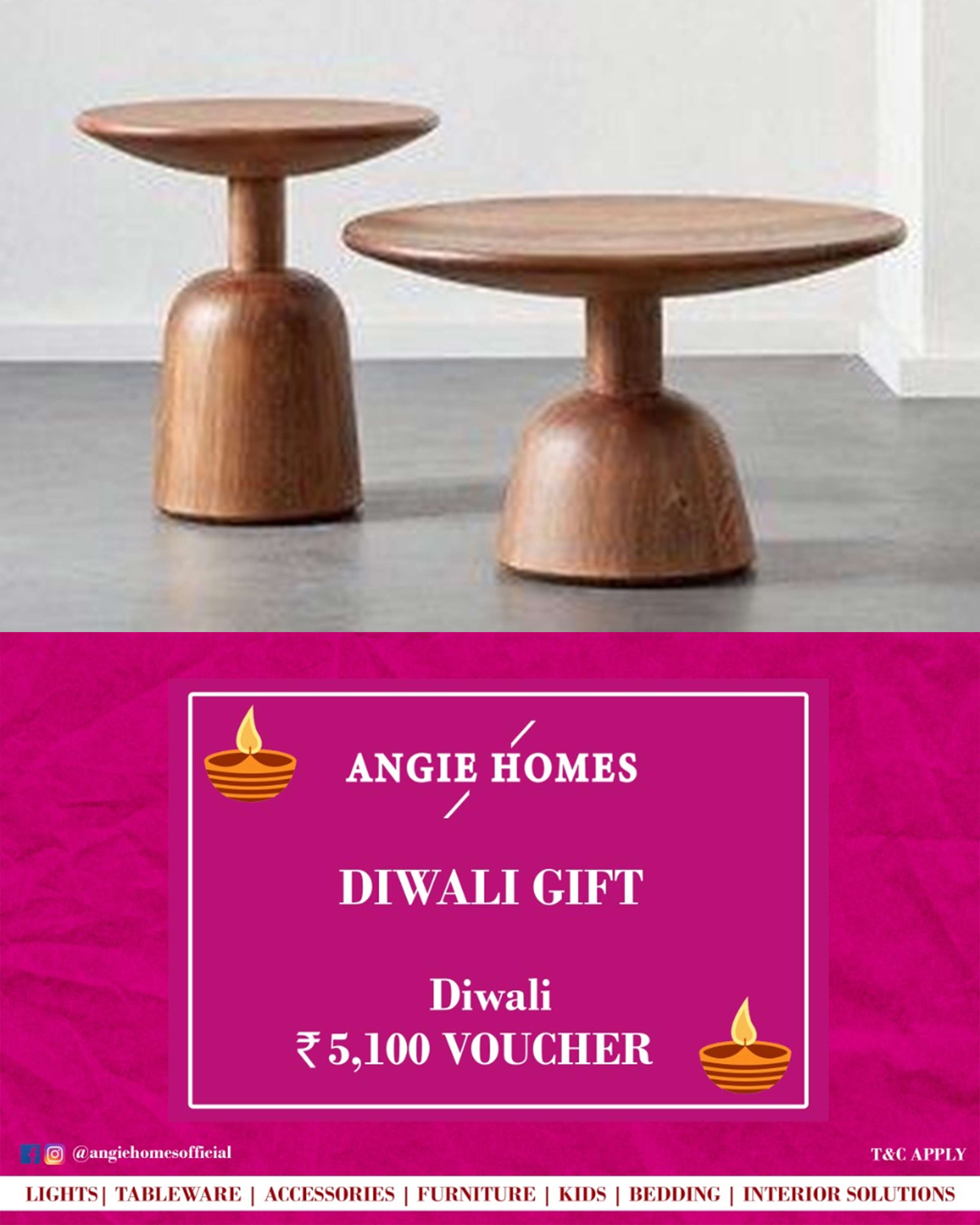 Online Diwali Gift Card Voucher for Round Side Table | Furniture ANGIE HOMES