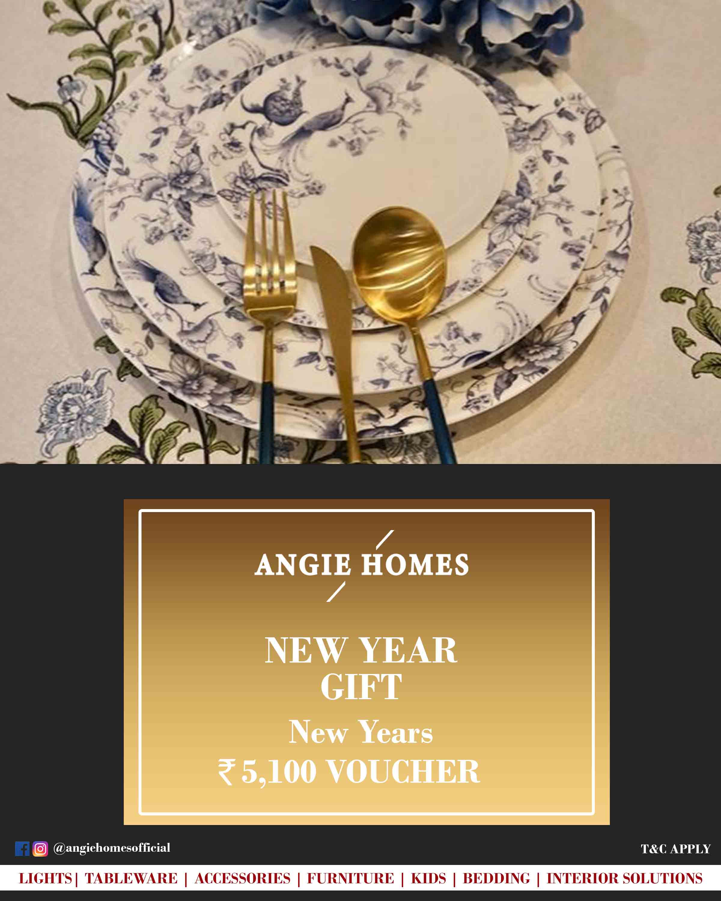 Online New Year Gift Card Voucher for Tableware ANGIE HOMES