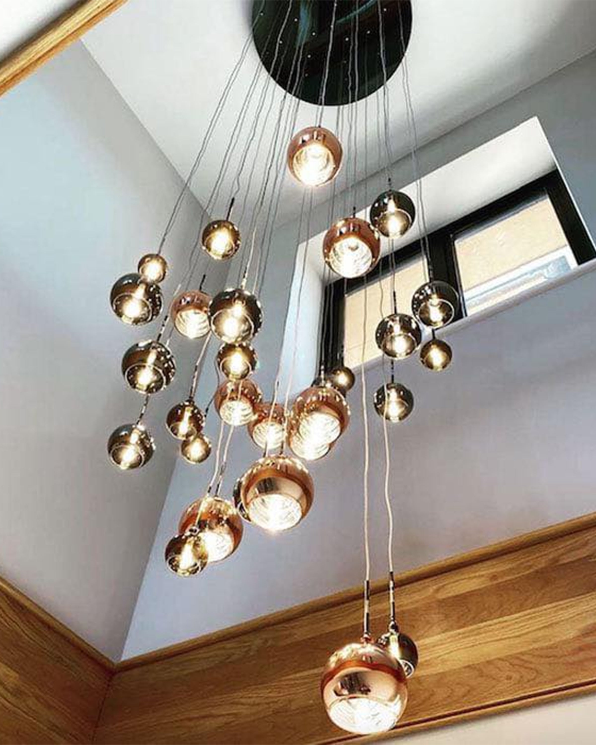 Round Multicolor Metal Hanging Lights ANGIE HOMES